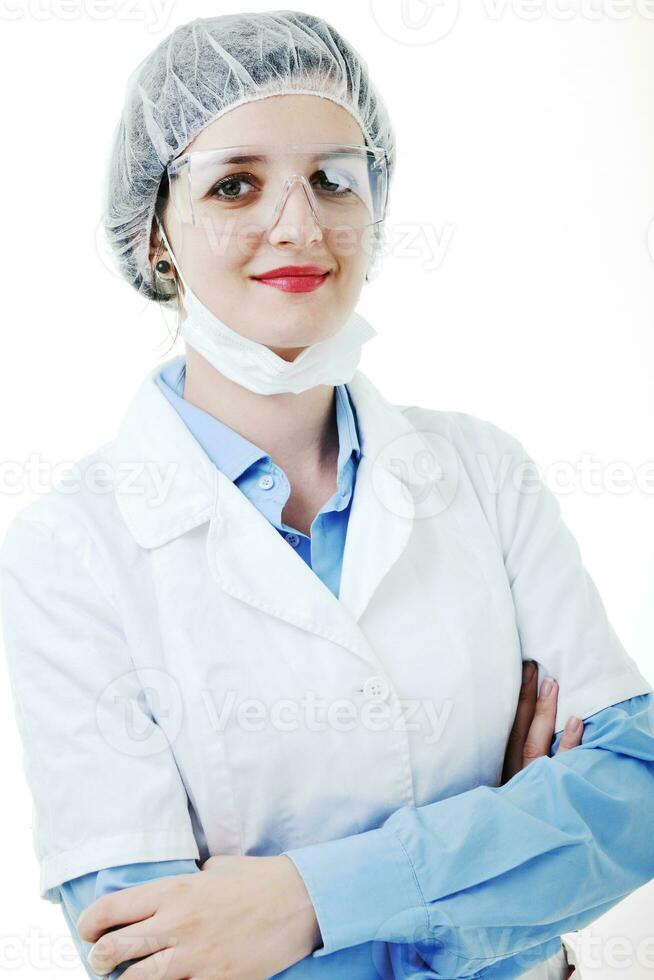 isolerat vuxen kvinna sjuksköterska foto