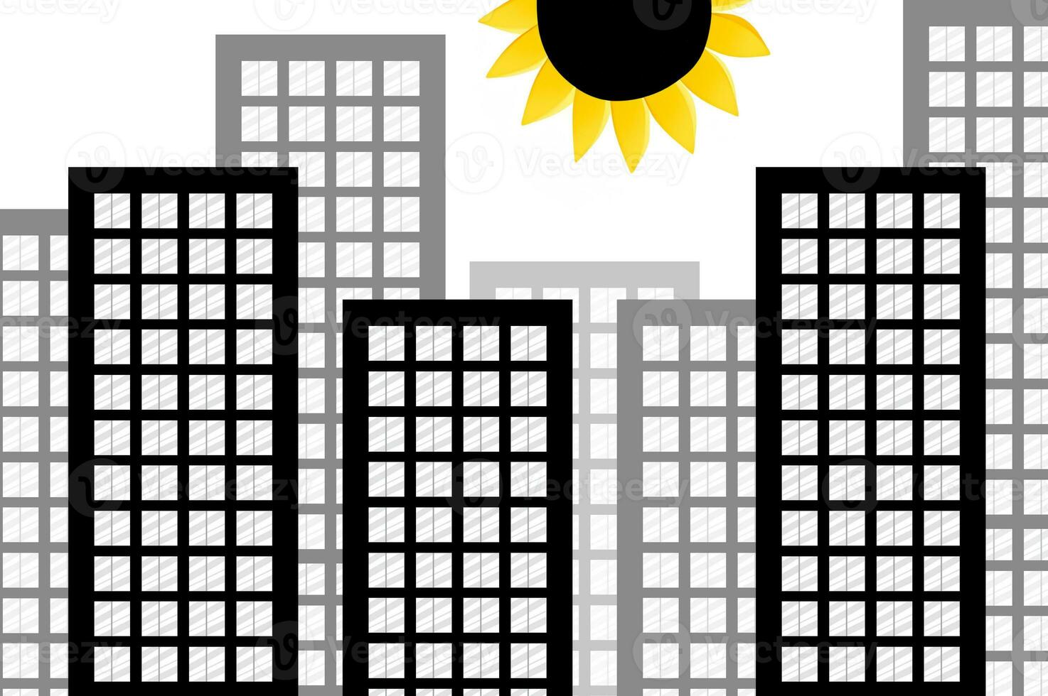stad med en Sol tecknad serie foto