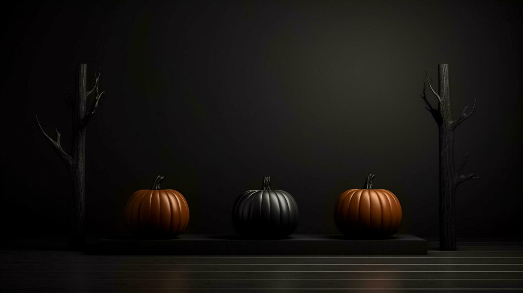 podium scen för produkt visa med pumpa fladdermöss läskigt halloween stil tömma Plats. ai genererad foto