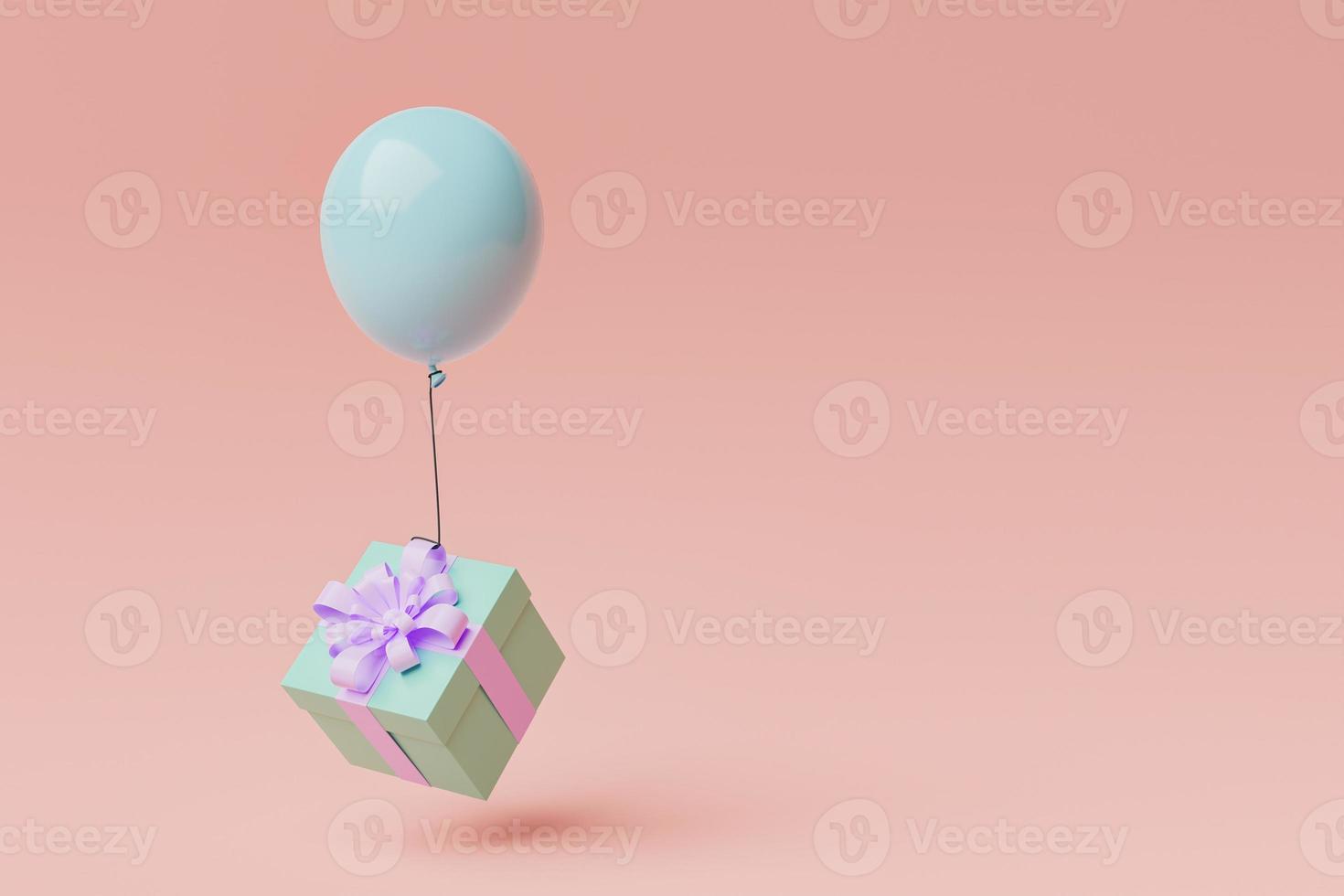 presentförpackning med en ballong flytande foto