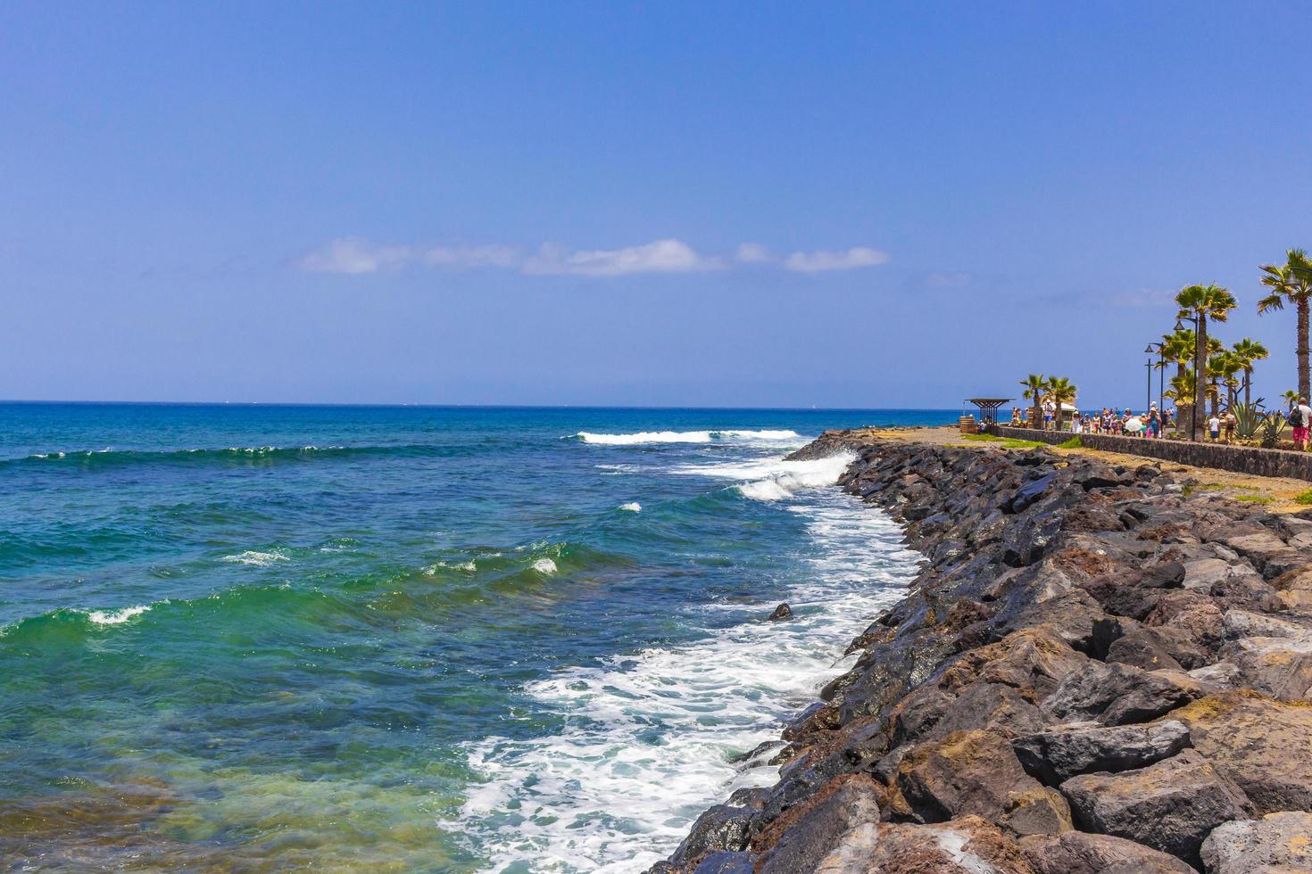 promenade panorama vid playa de las americas på Kanarieöarna, Teneriffa foto