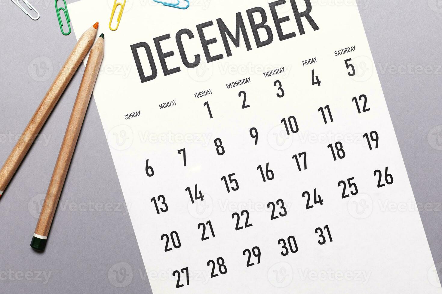 december 2020 enkel kalender foto