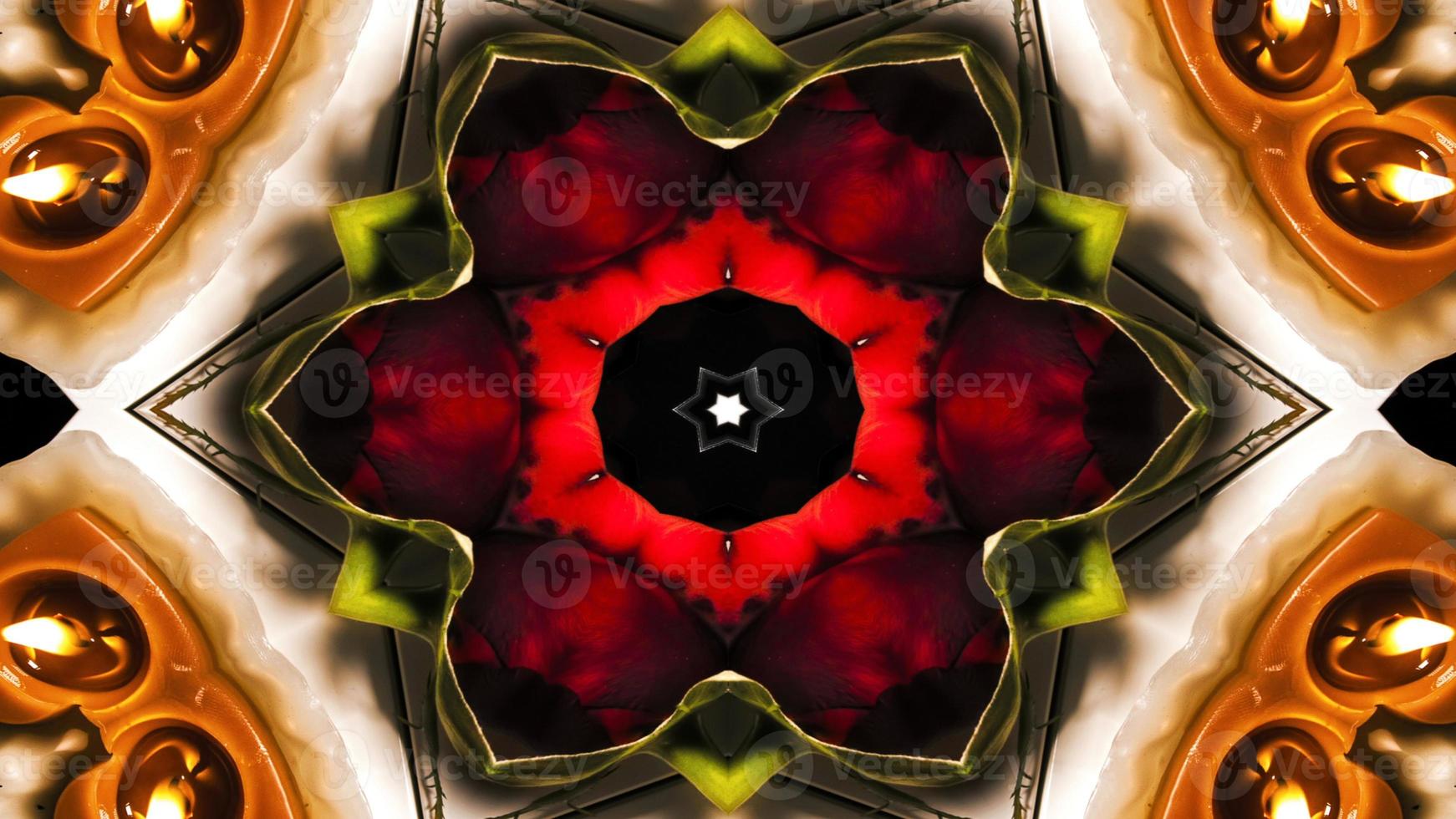 färgglada hypnotiska symmetriska kalejdoskop foto