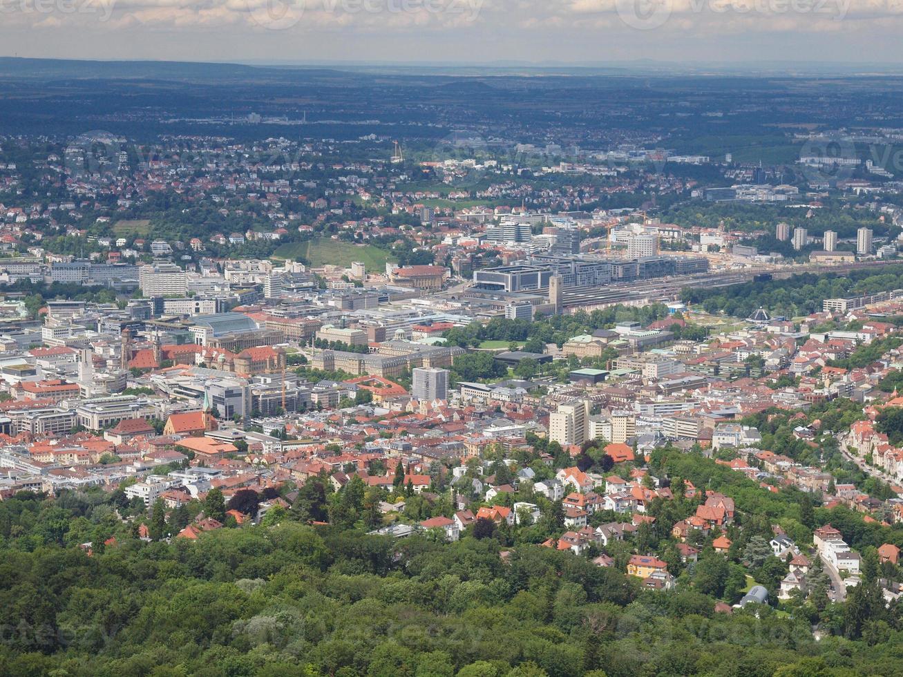 flygfoto över Stuttgart, Tyskland foto