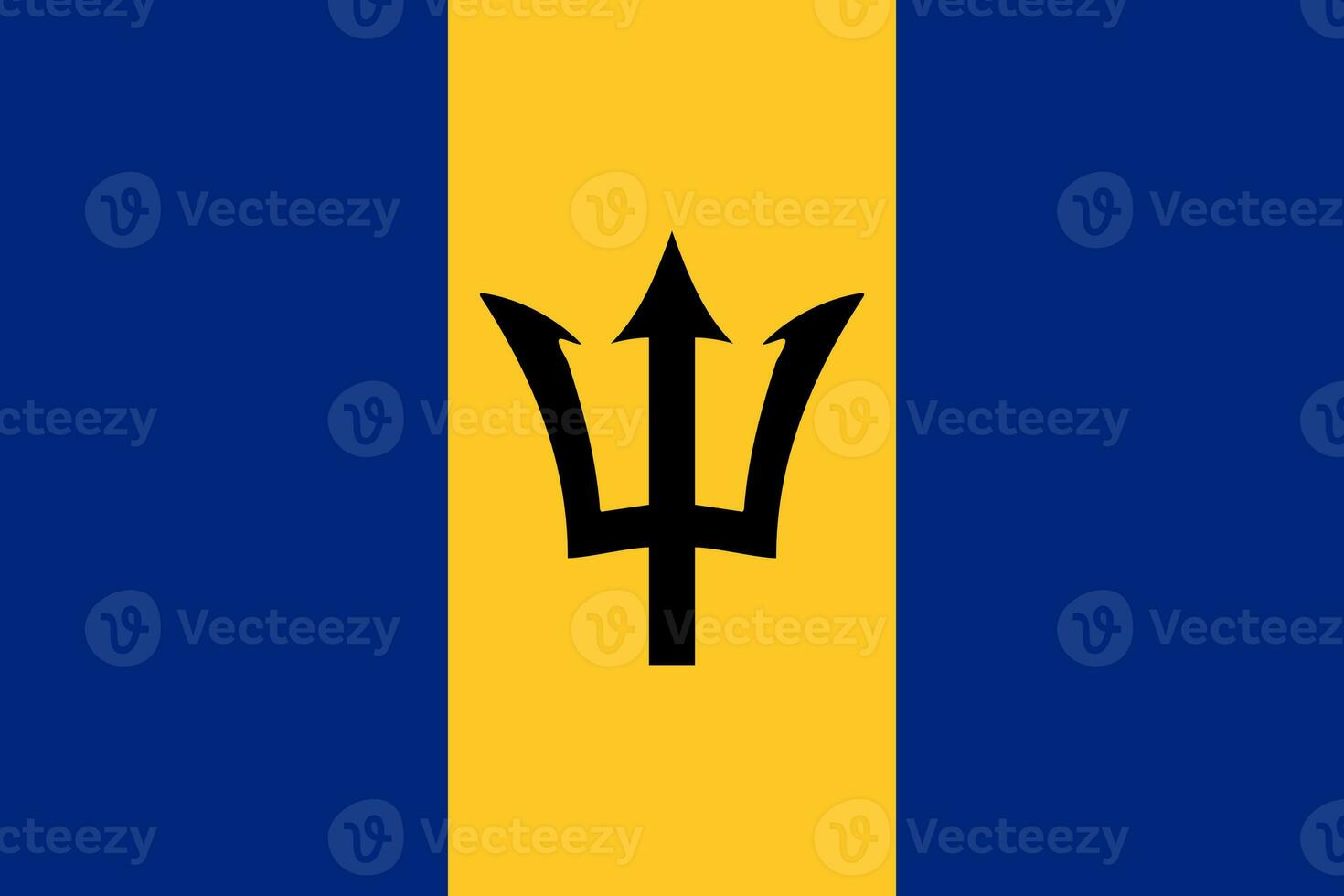 de officiell nuvarande flagga av barbados. stat flagga av barbados. illustration. foto