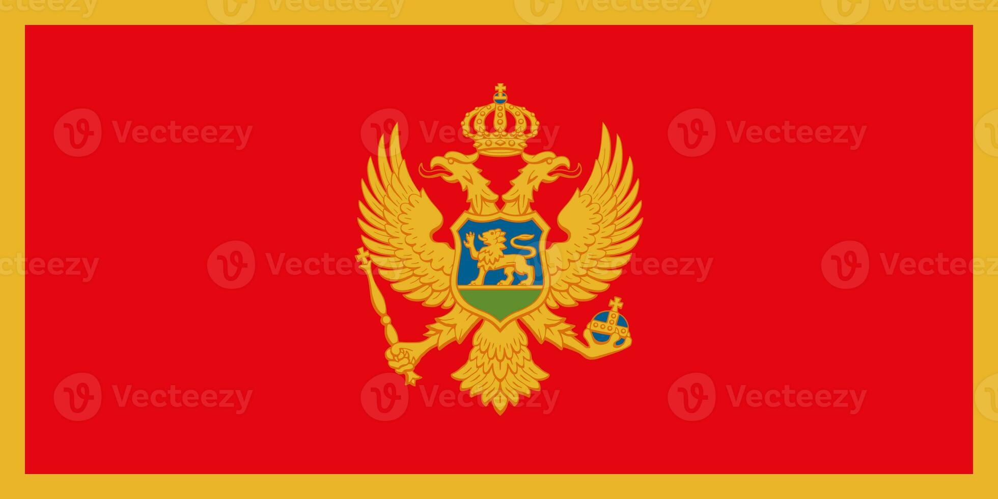 de officiell nuvarande flagga av montenegro. stat flagga av montenegro. illustration. foto