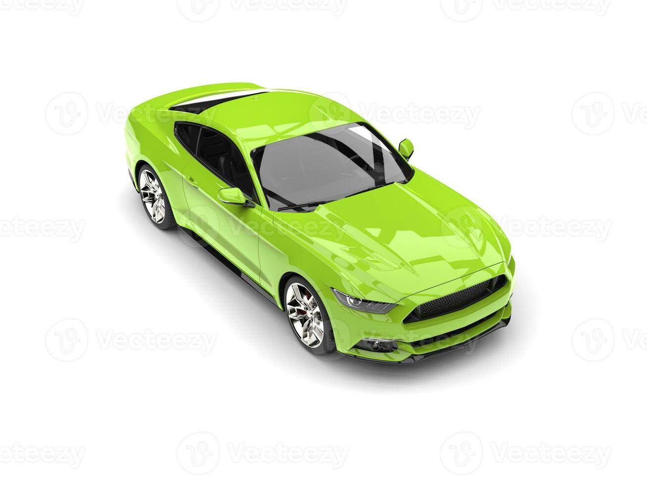 skrikande grön modern super muskel bil - topp ner se foto