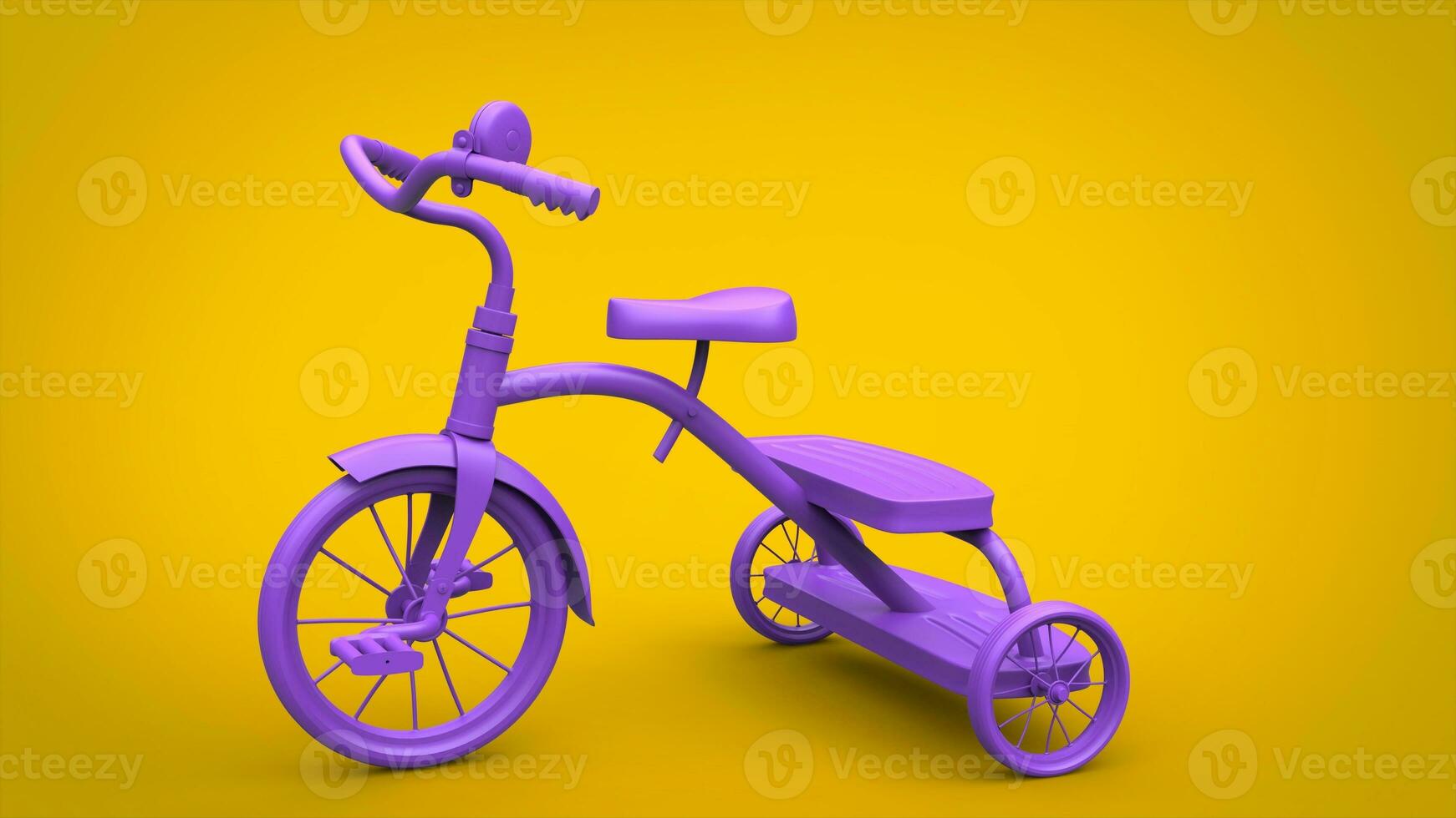 Söt årgång lila leksak trehjuling foto