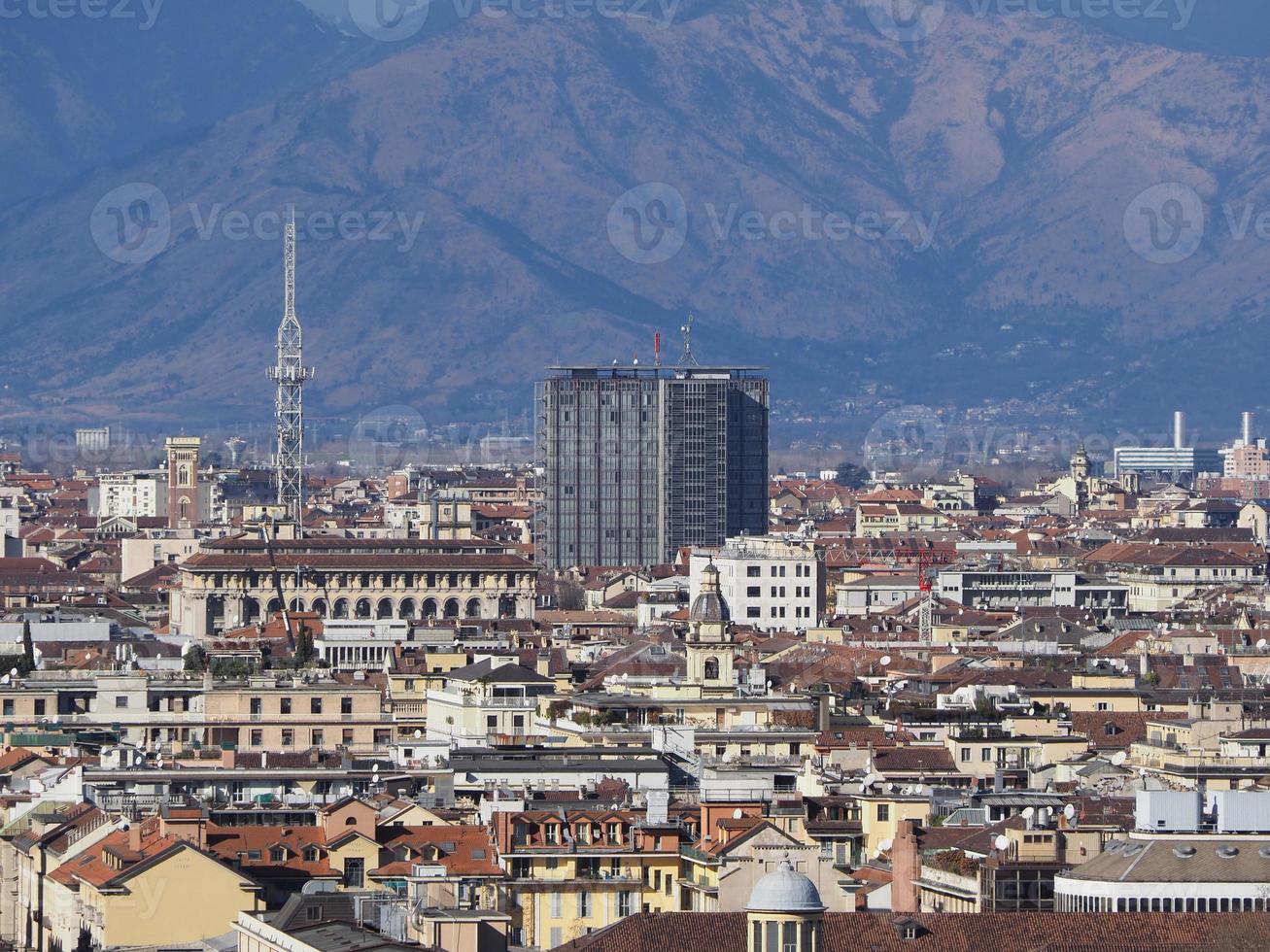 Flygfoto över turin foto