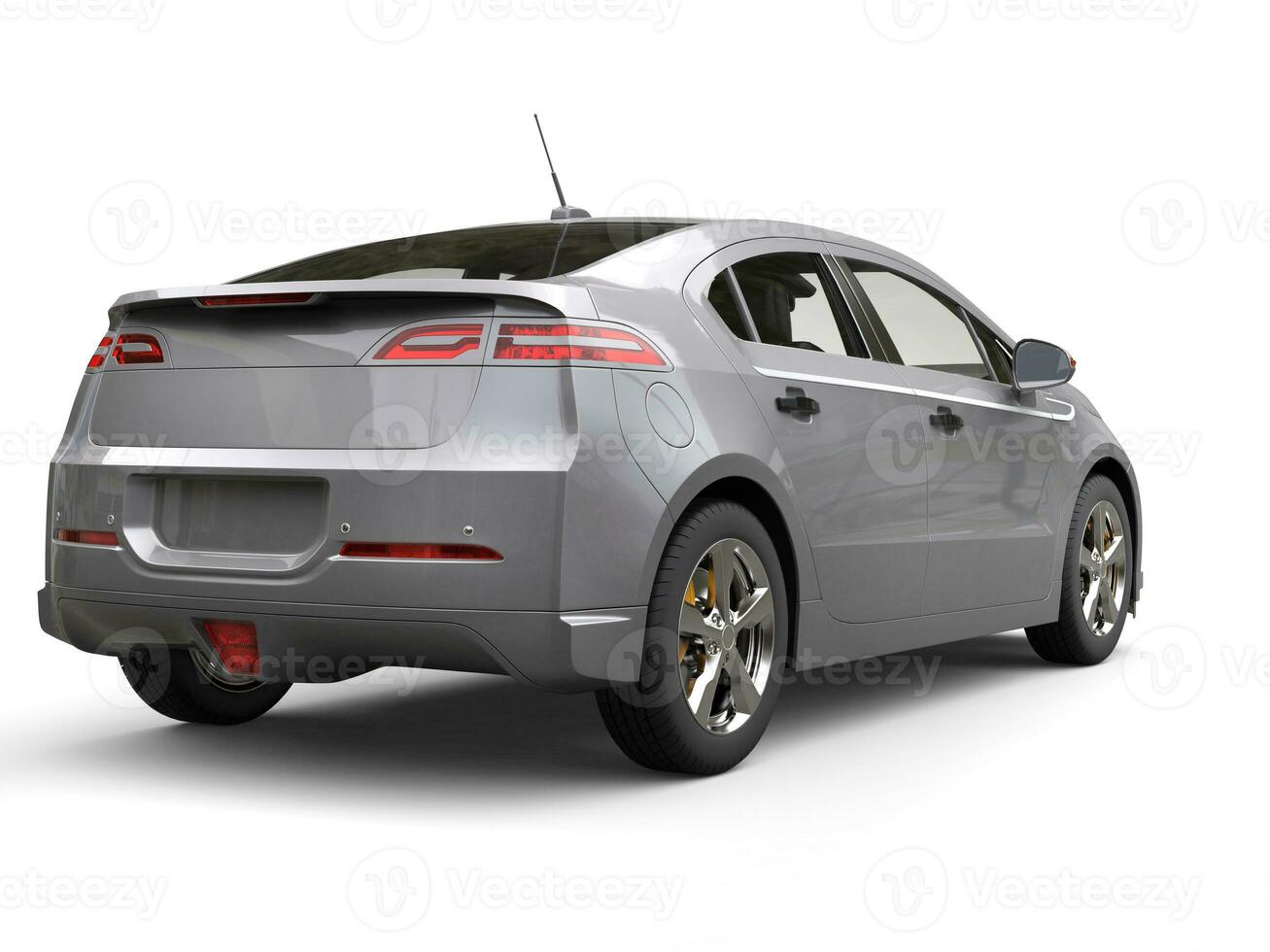 silver- grå modern företag elektrisk bil - bak- se foto