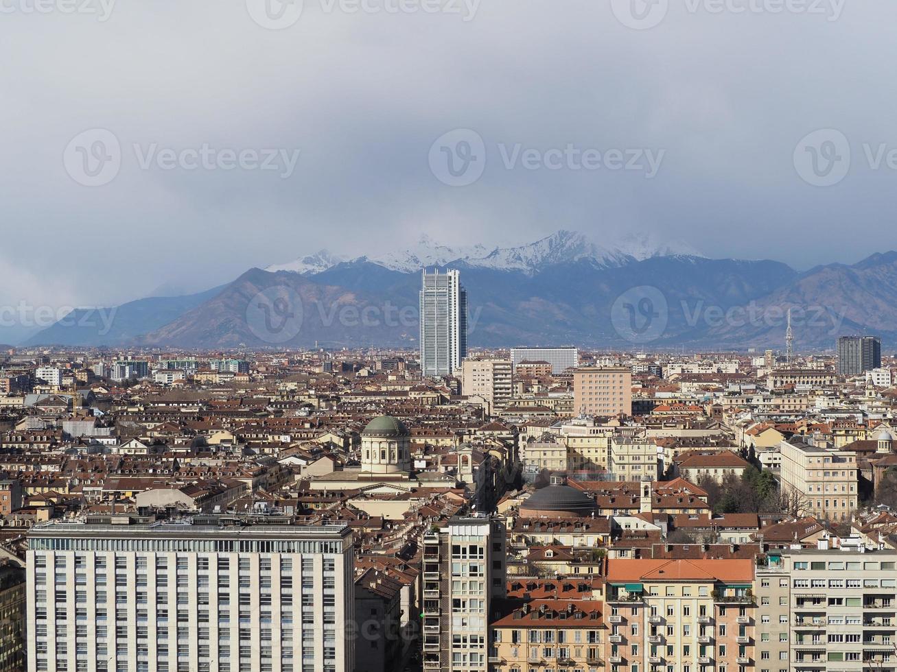 Flygfoto över turin foto