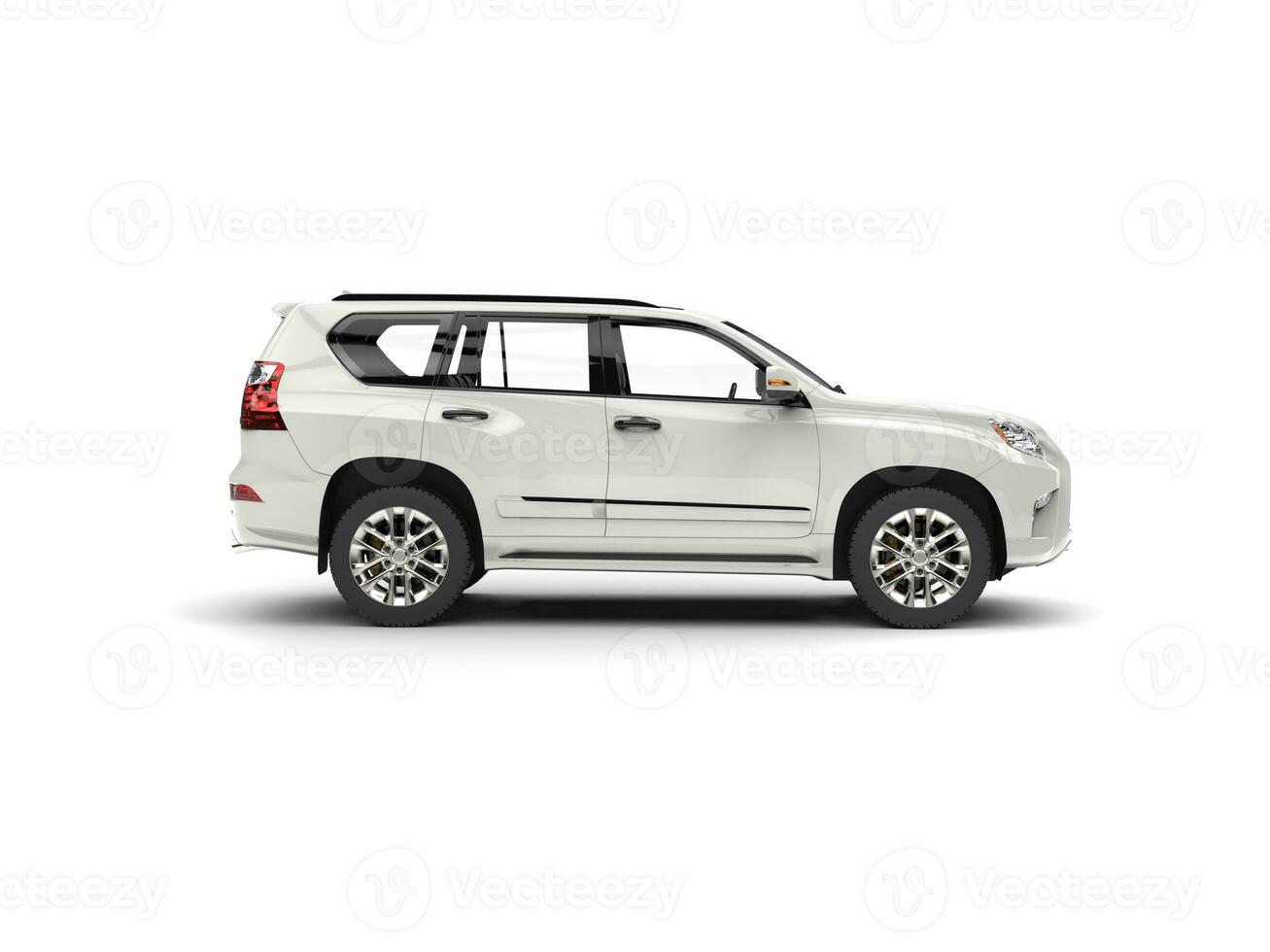 skinande vit modern sUV - sida se foto