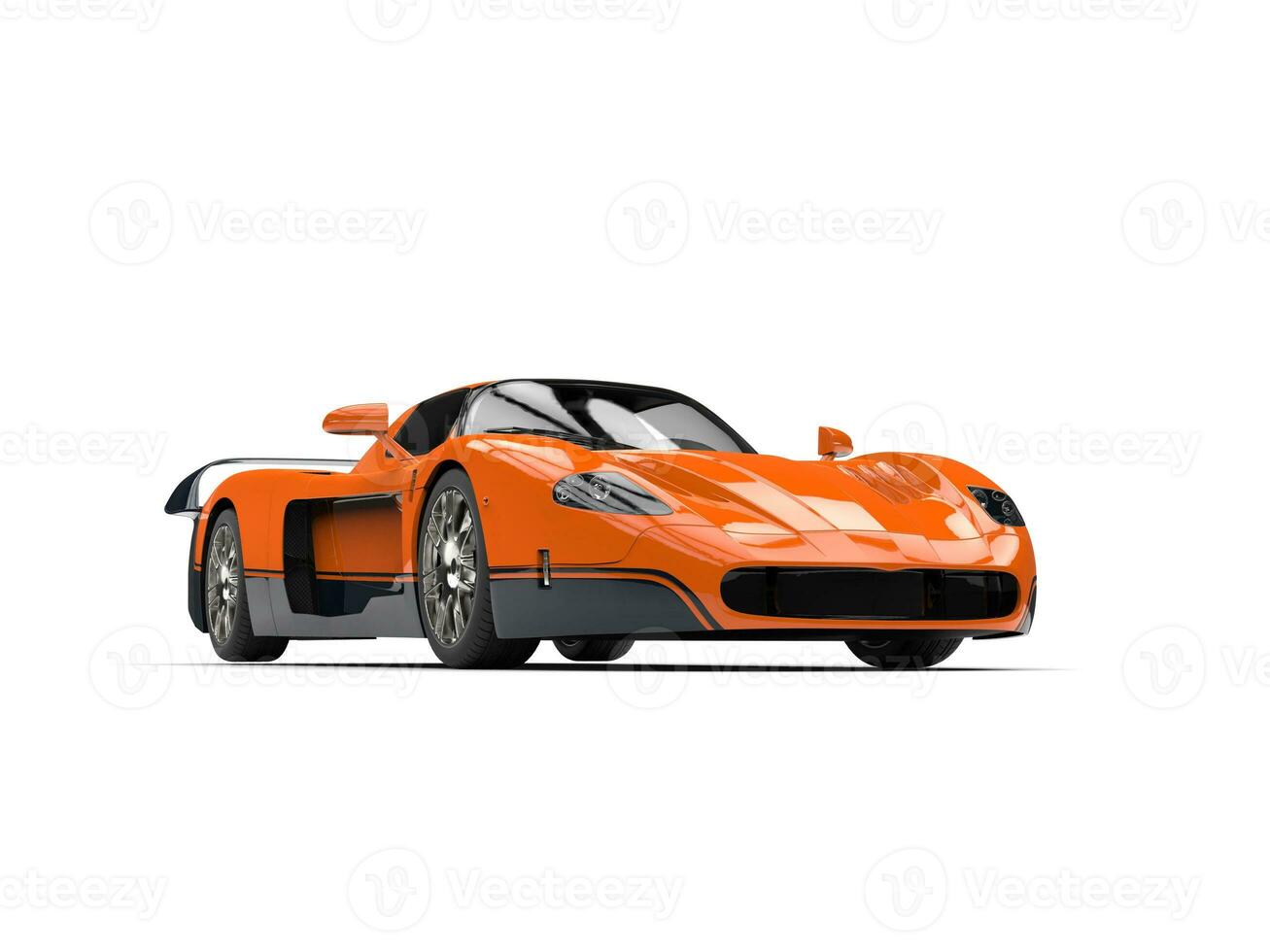 orange begrepp lopp super bil med svart dekaler - studio skott foto
