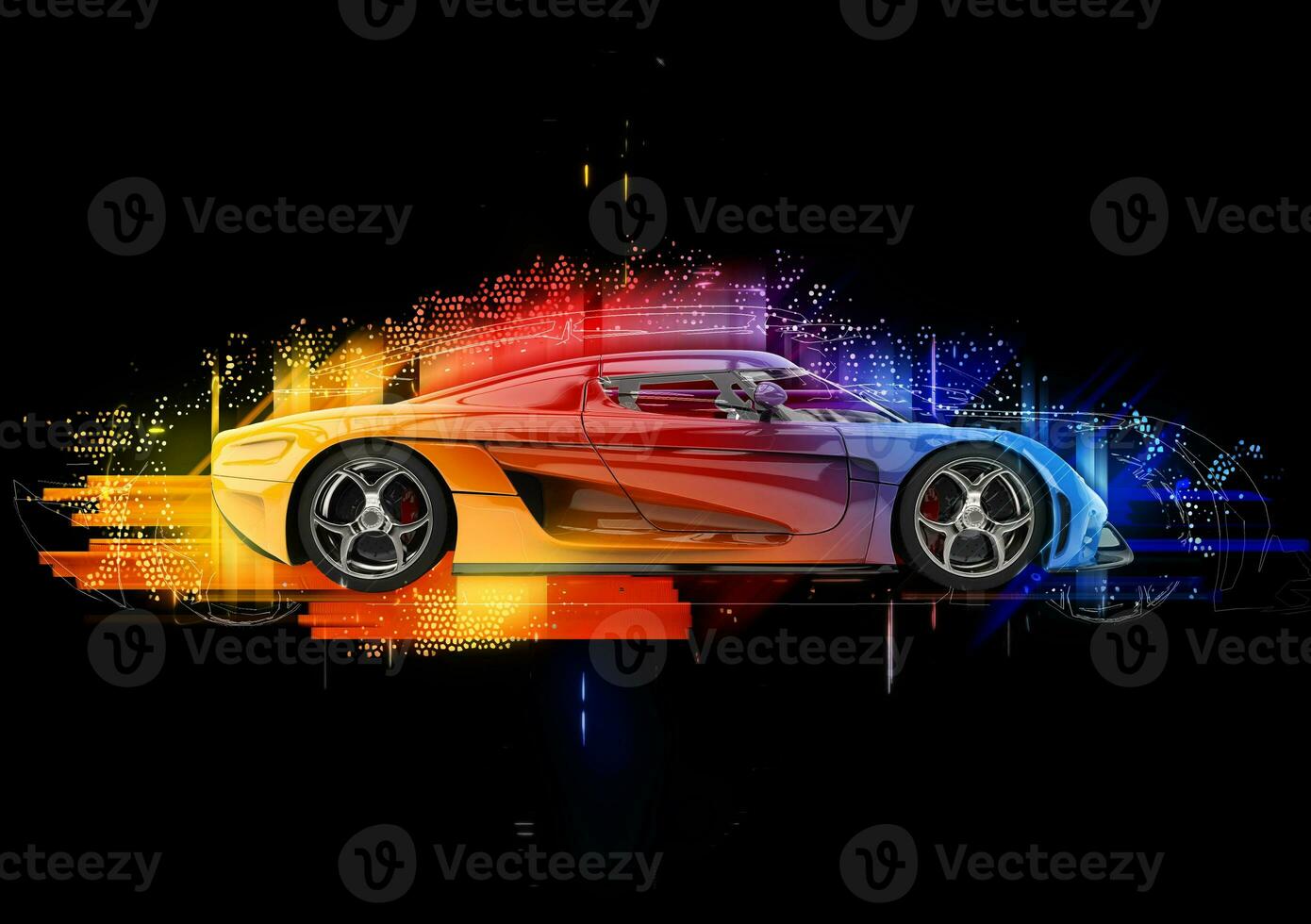 begrepp sporter bil - färgrik abstrakt illustration foto