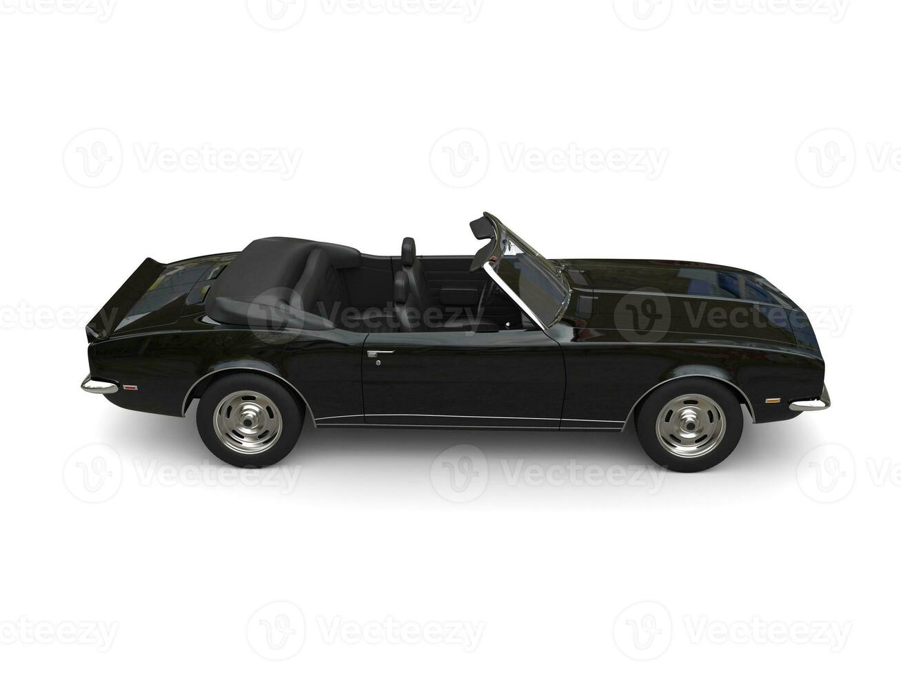 Häftigt svart årgång cabriolet konvertibel bil - sida se foto