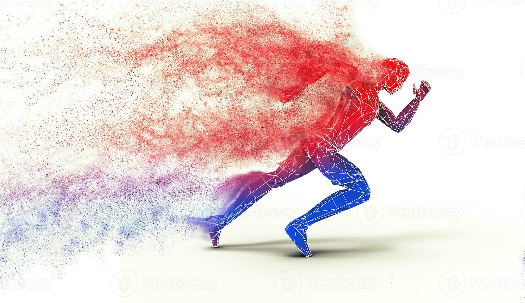 löpning man - partikel spår foto