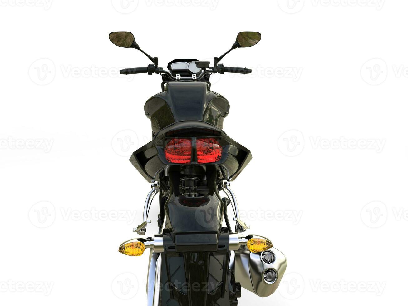 svart modern sporter motorcykel - baklyktor se foto