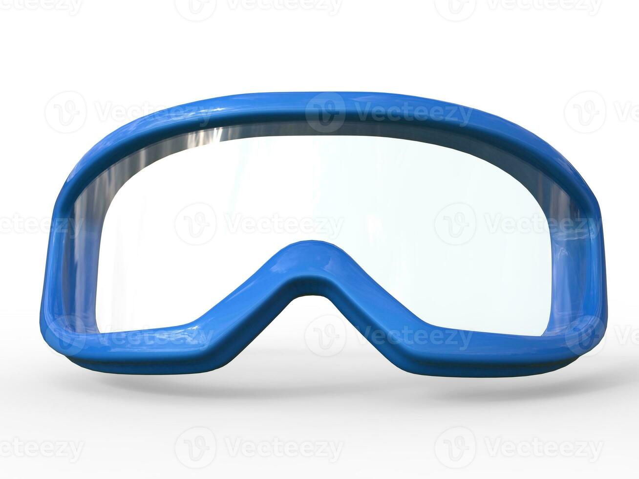 blå åka skidor glasögon på vit bakgrund, idealisk för digital och skriva ut design. foto