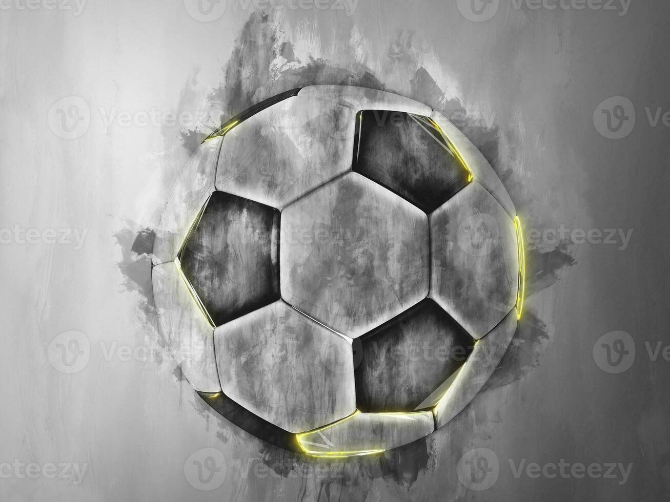 urban fotboll illustration med gul slingor foto