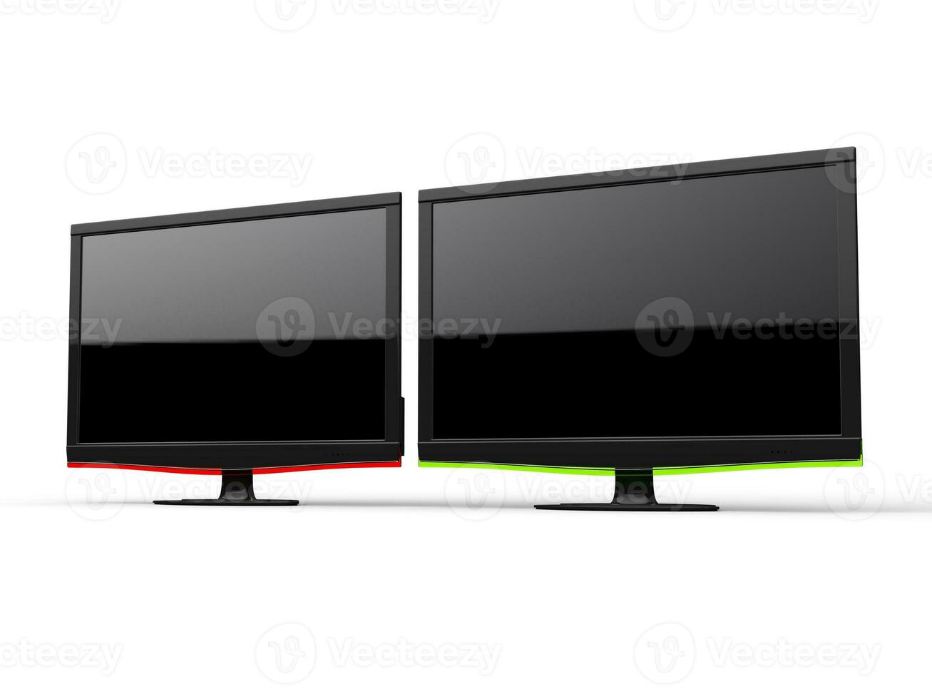 röd och grön monitorer foto