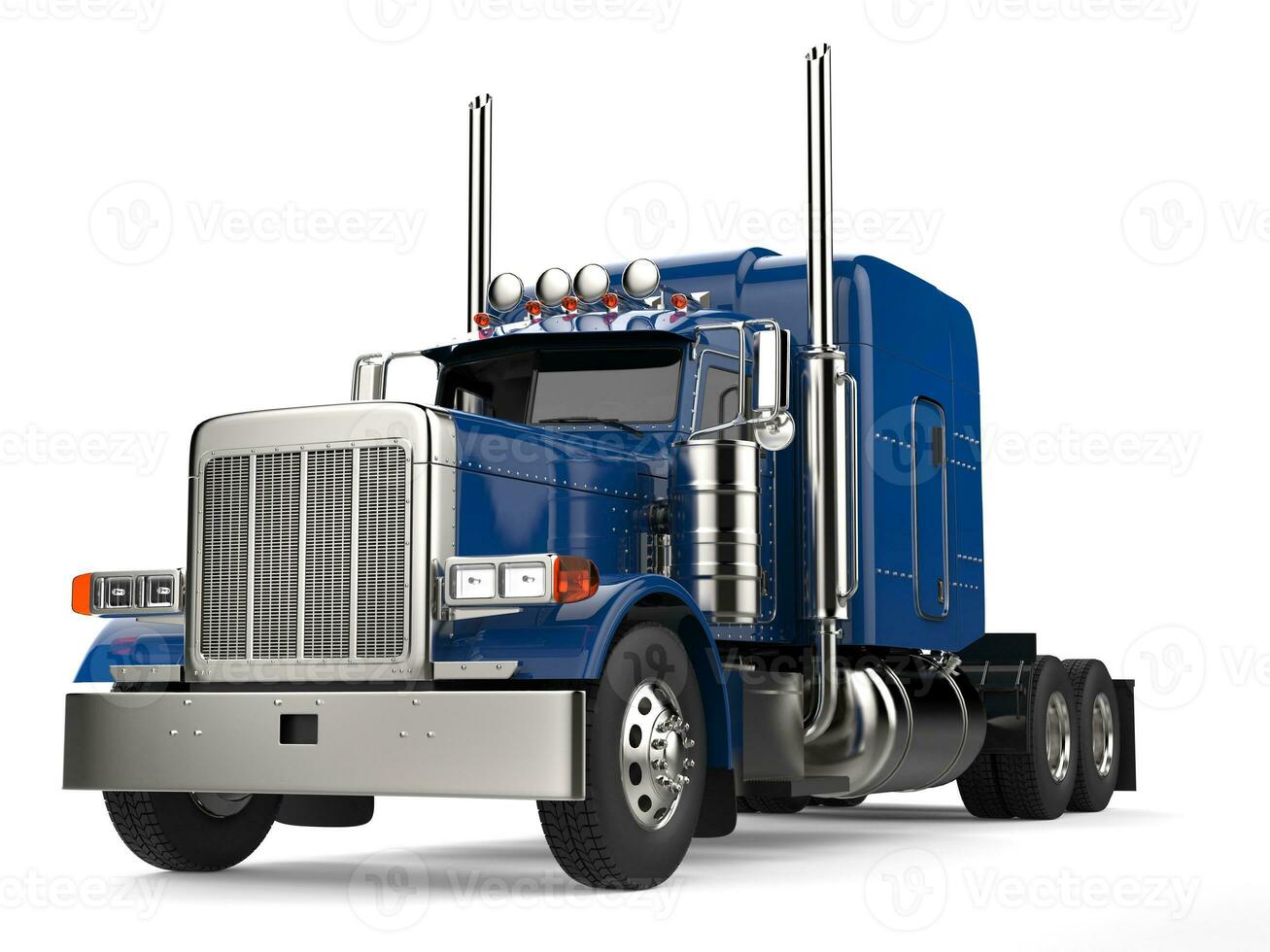 blå 18 wheeler lastbil - Nej trailer foto