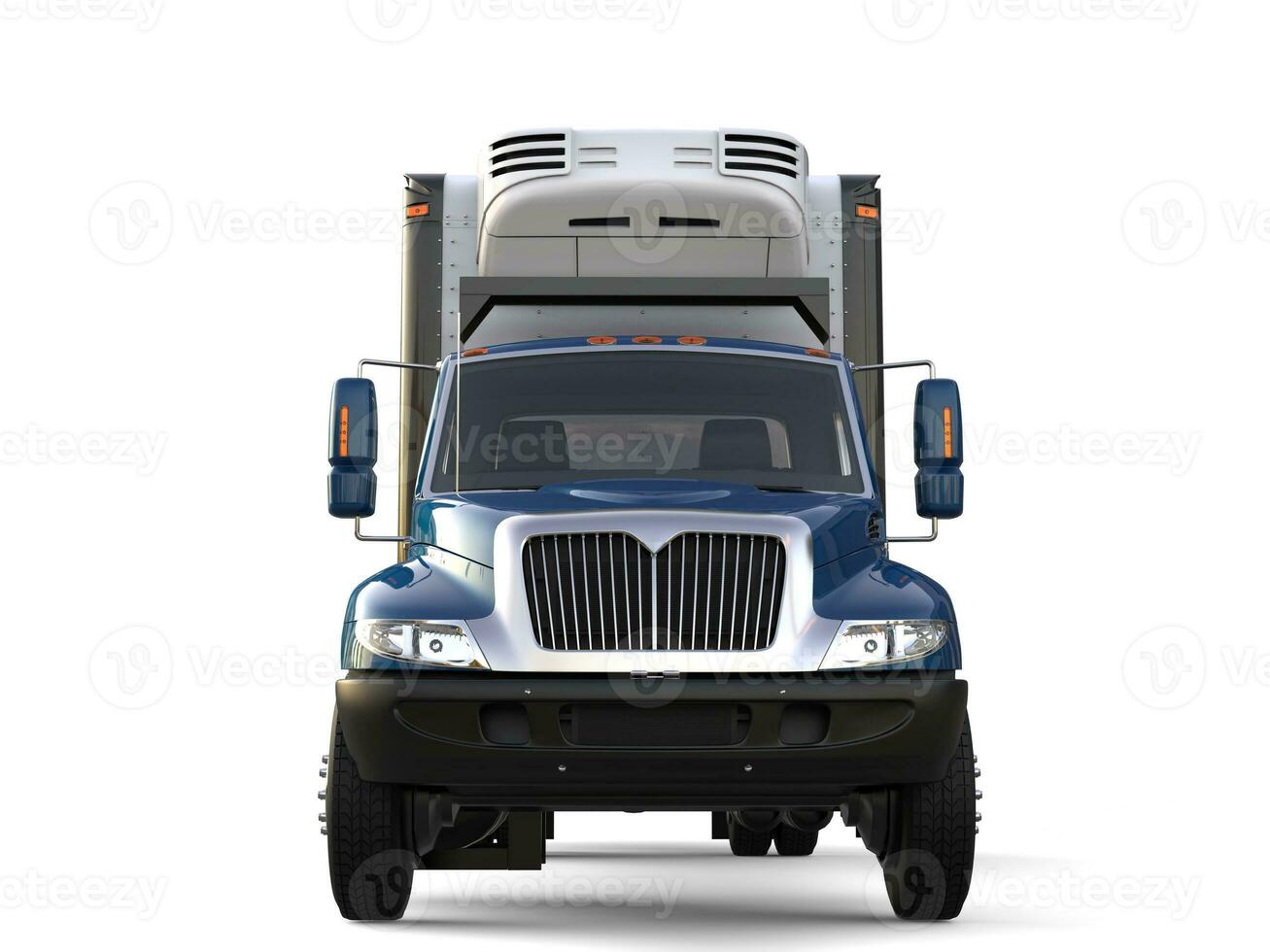blå frakt kylskåp lastbil - främre se foto