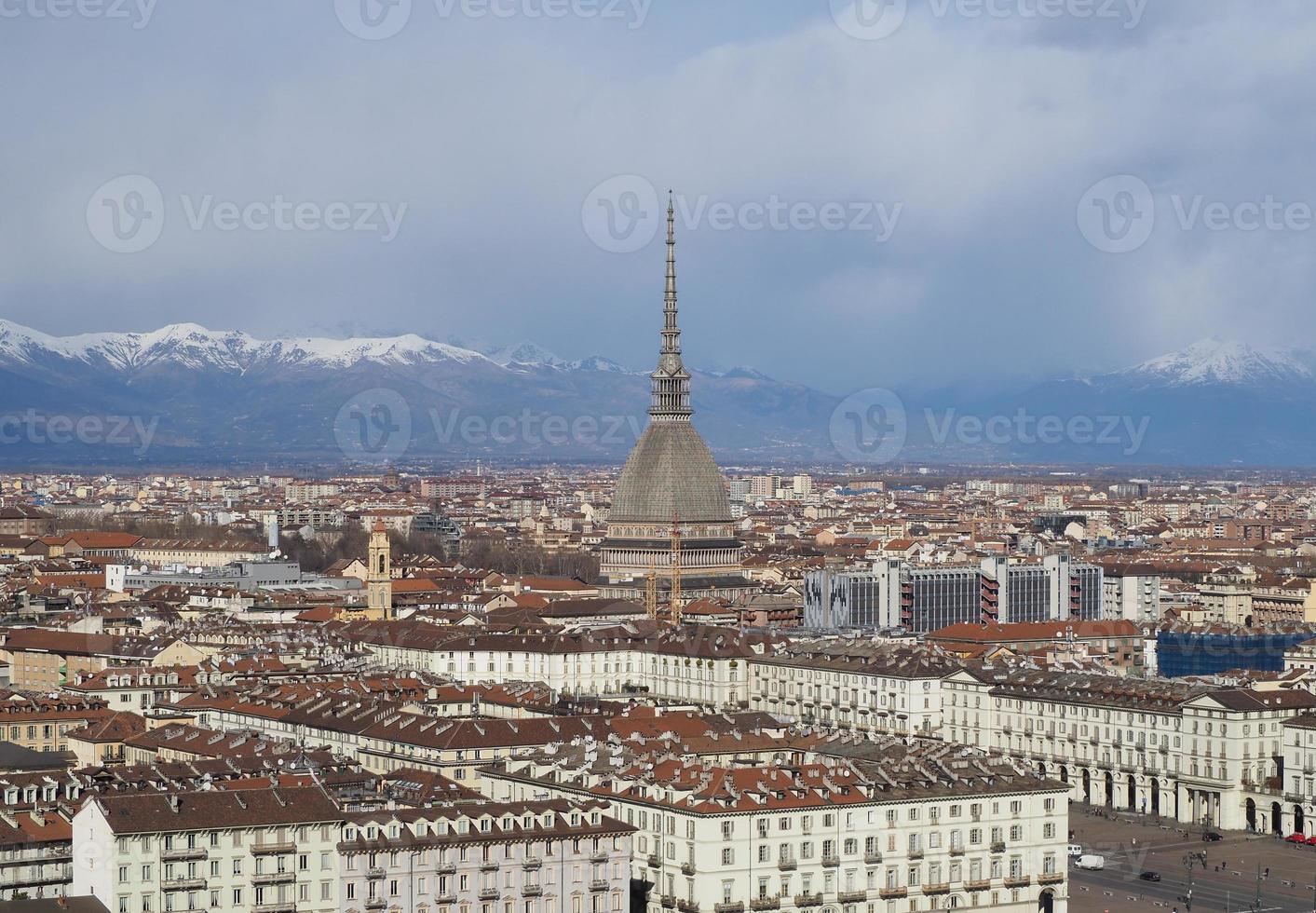 Flygfoto över turin foto