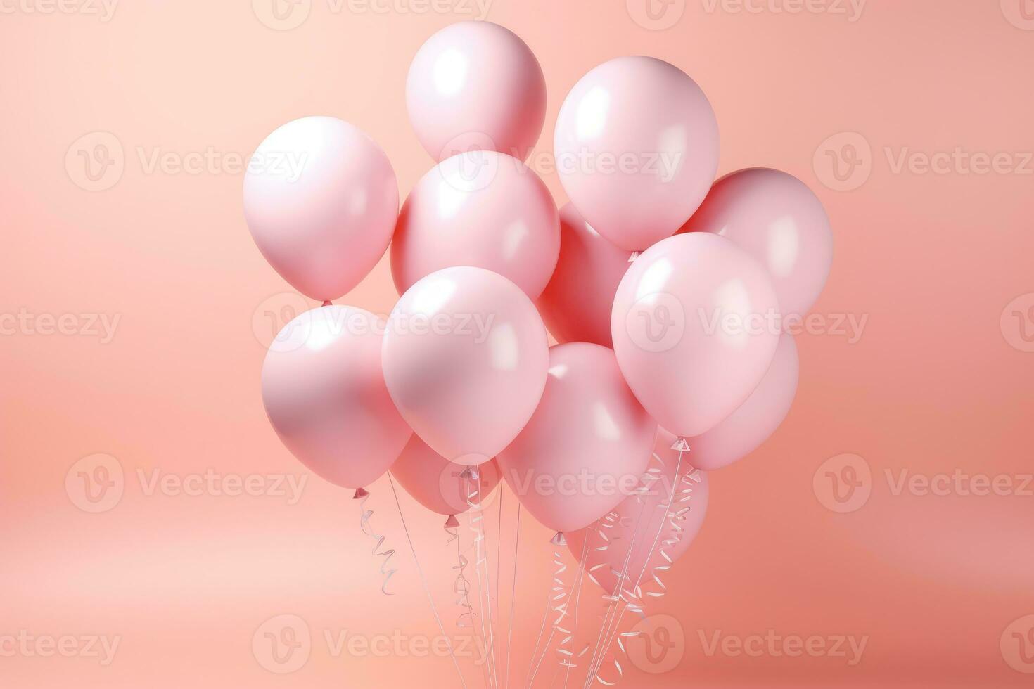 runda rosa ballonger. plats för text. ai genererad foto