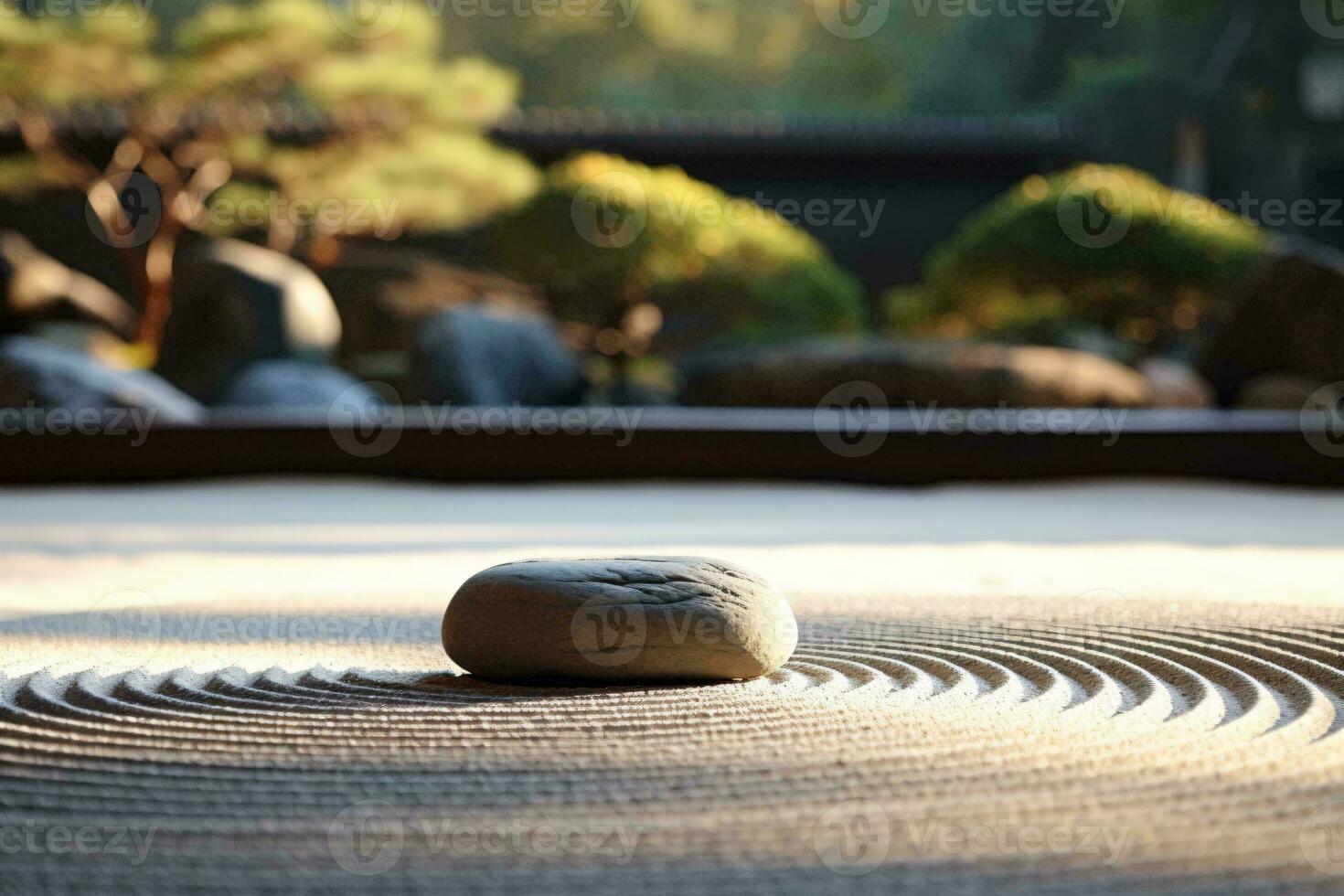 en sten vilar på en texturerad sten yta ai genererad foto