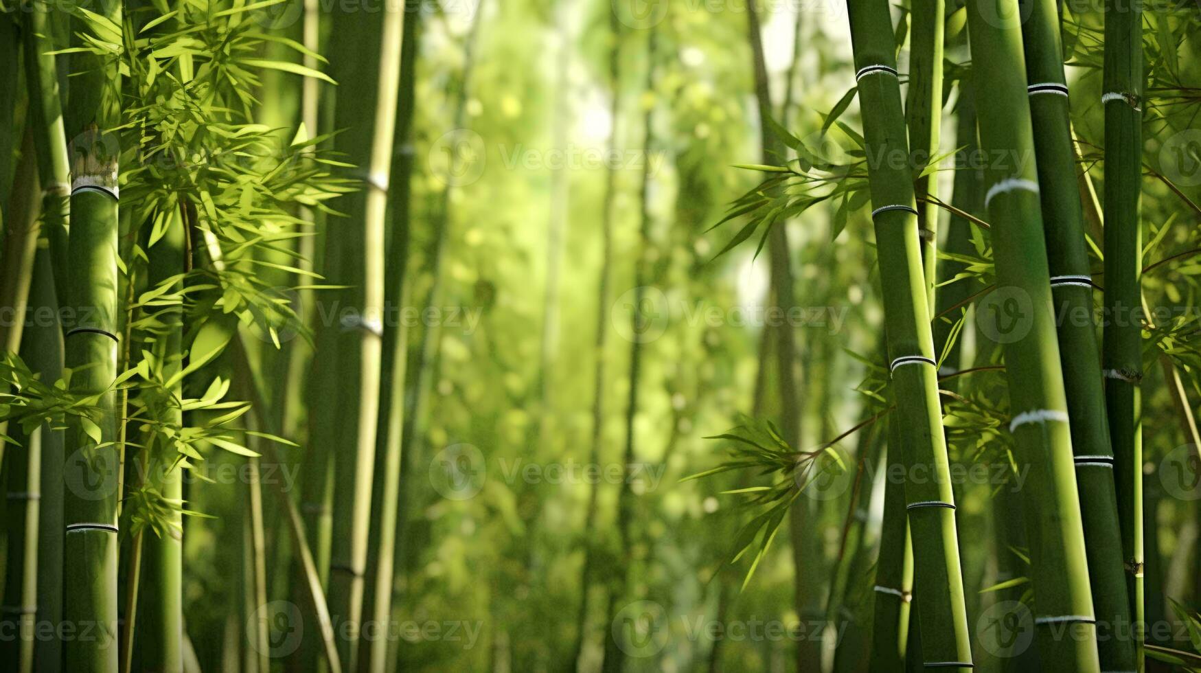 en närbild av några bambu ai genererad foto