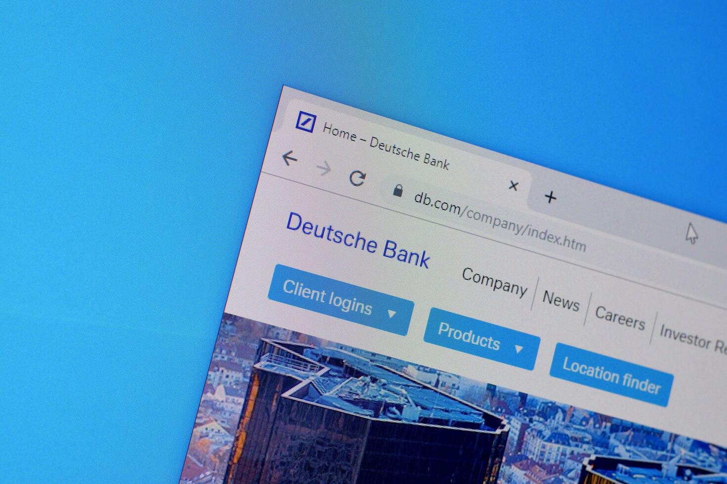 hemsida av deutsche Bank hemsida på de visa av pc, url - db.com. foto