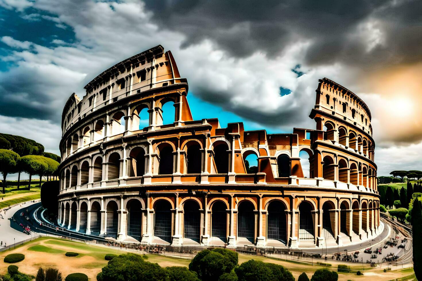 de colosseum i rom, Italien. ai-genererad foto