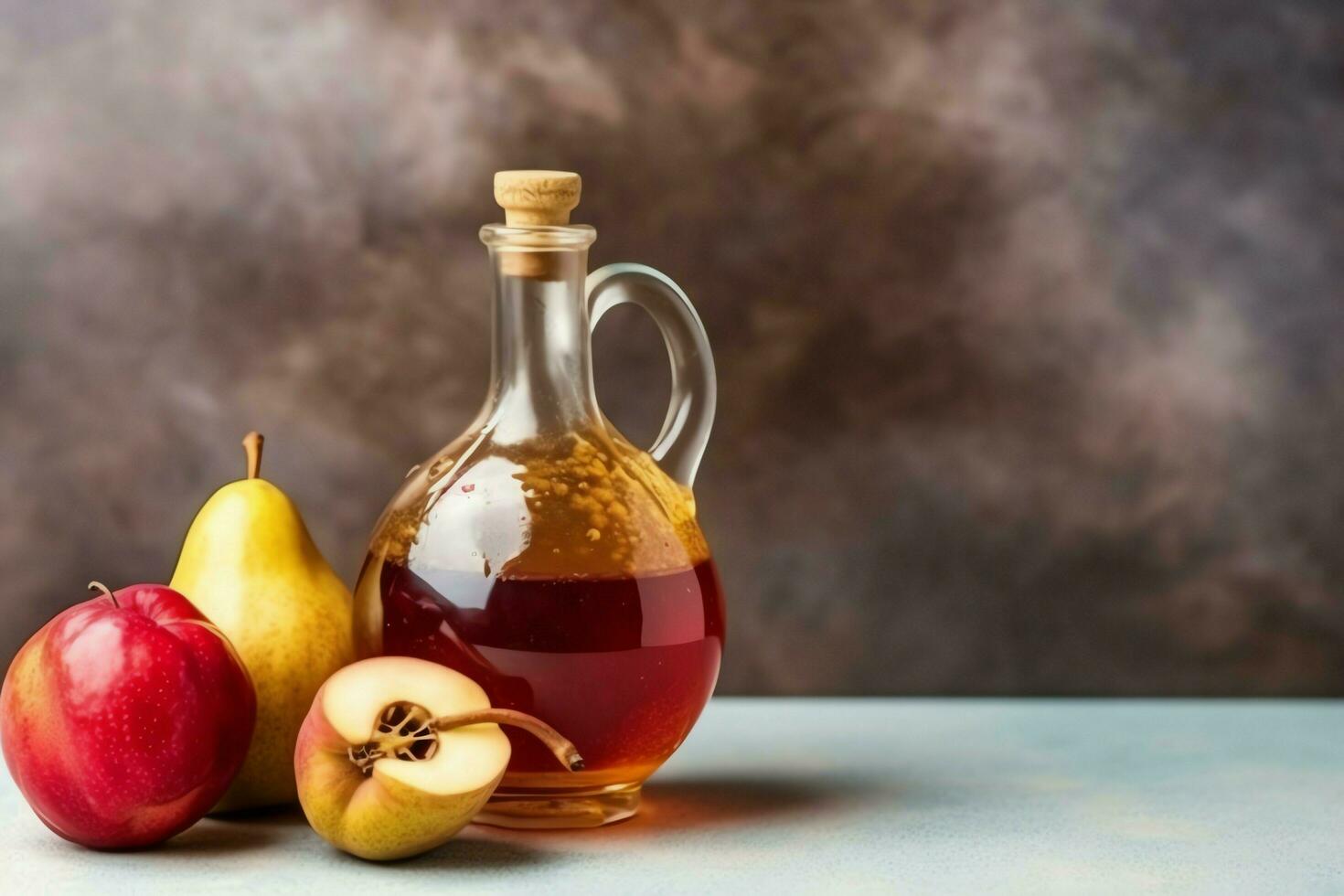 traditionell mat av jewish ny år Semester av tradition eller religion. rosh hashanah med kopia Plats begrepp förbi ai genererad foto