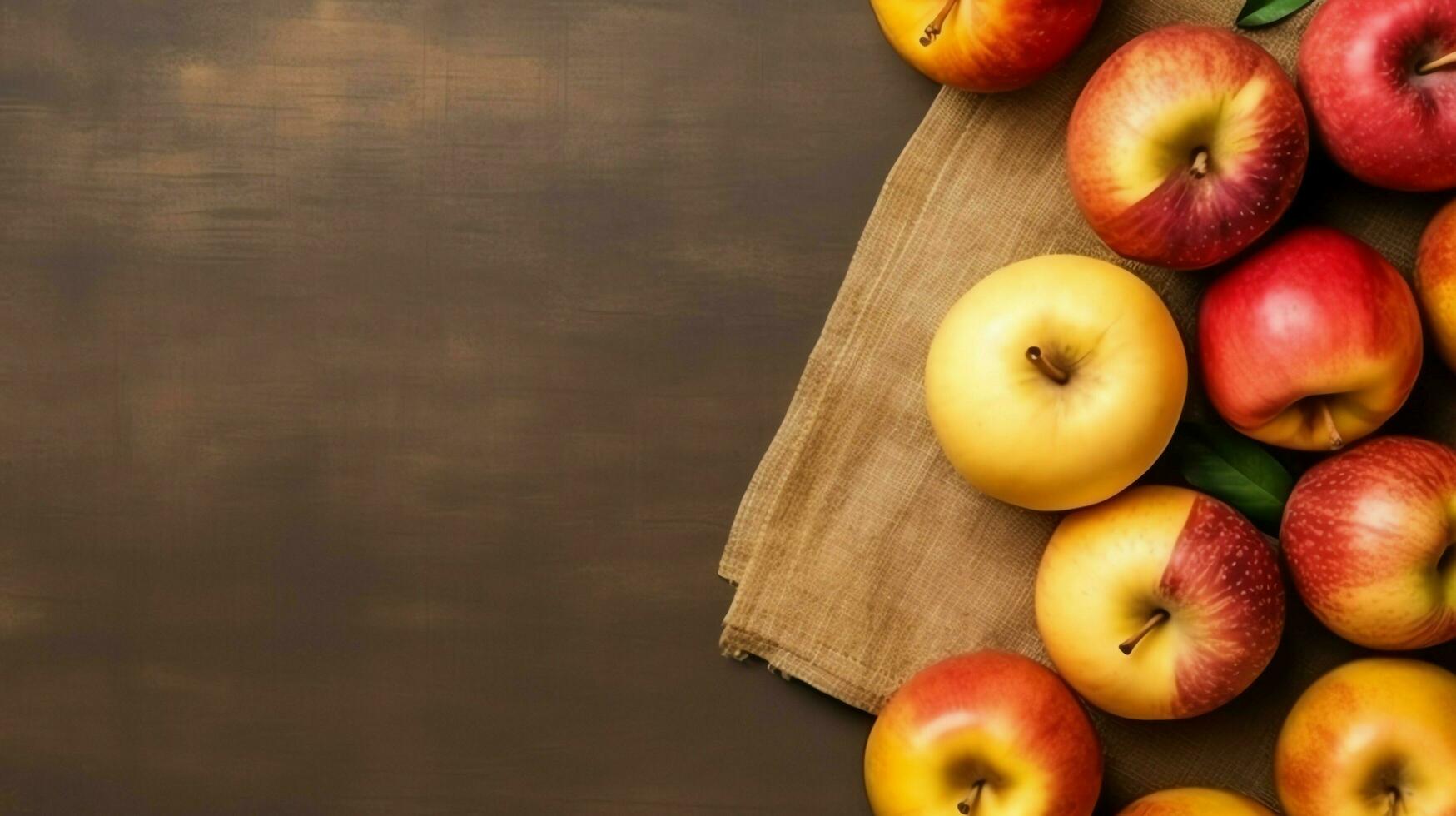 traditionell mat av jewish ny år Semester av tradition eller religion. rosh hashanah med kopia Plats begrepp förbi ai genererad foto