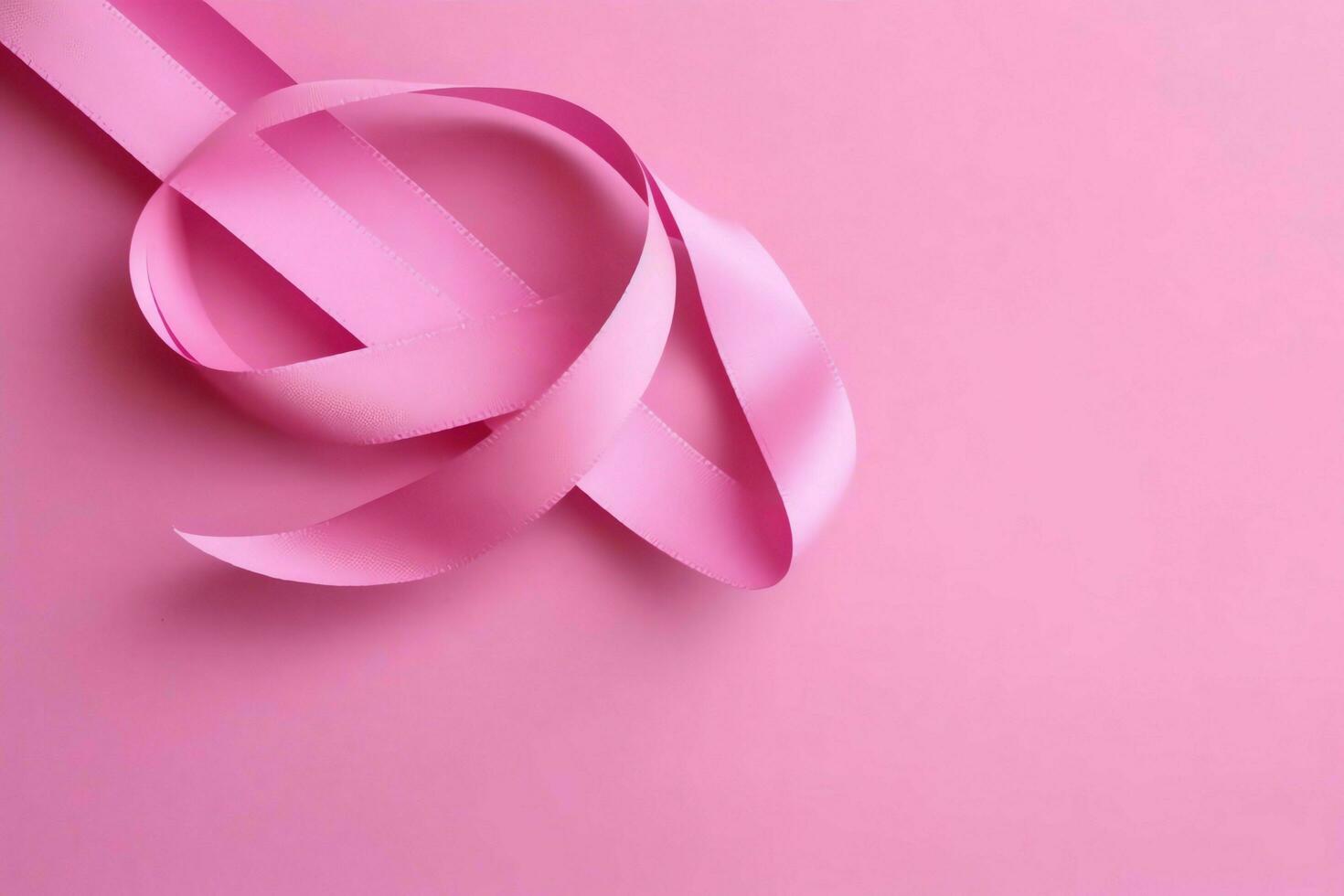 rosa eller lila band som bröst cancer eller epilepsi medvetenhet symbol och kopia Plats. värld cancer dag begrepp förbi ai genererad foto