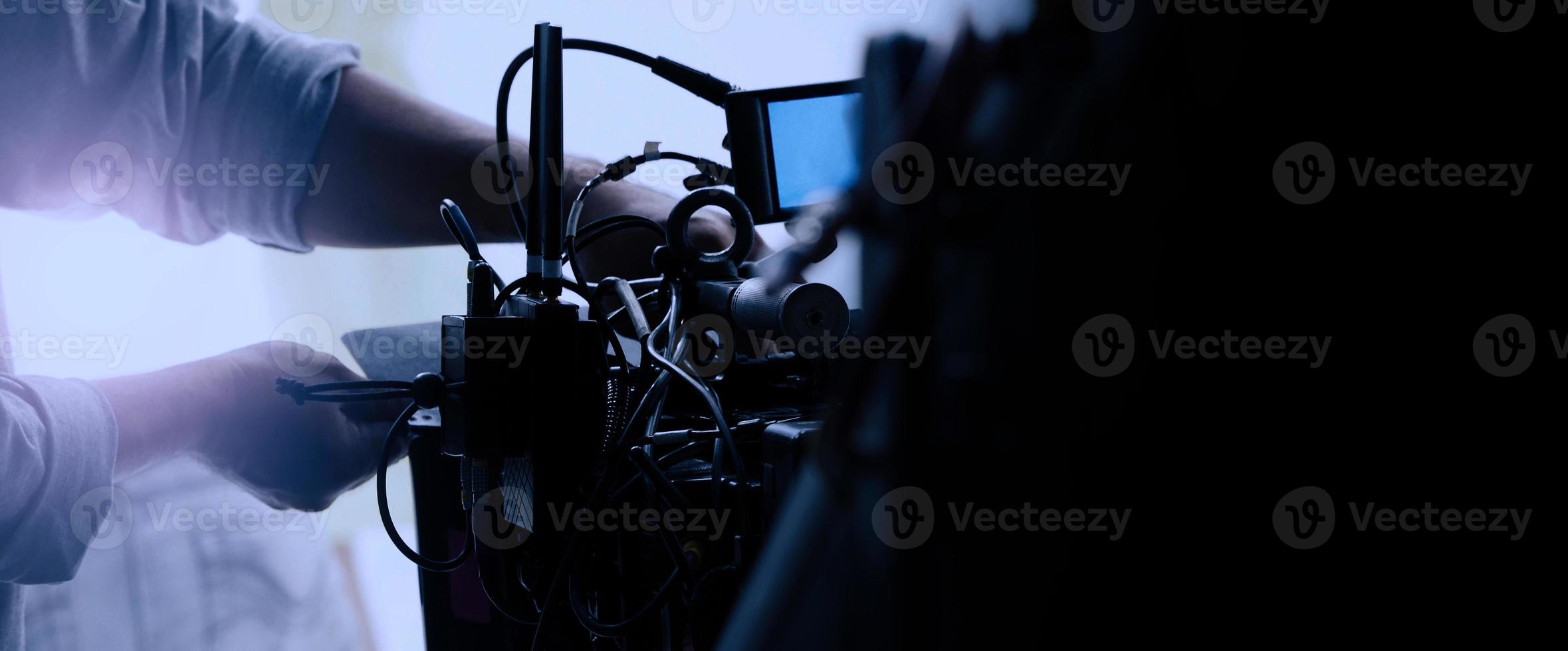 videoproduktion bakom kulisserna. att göra reklamfilm på tv foto