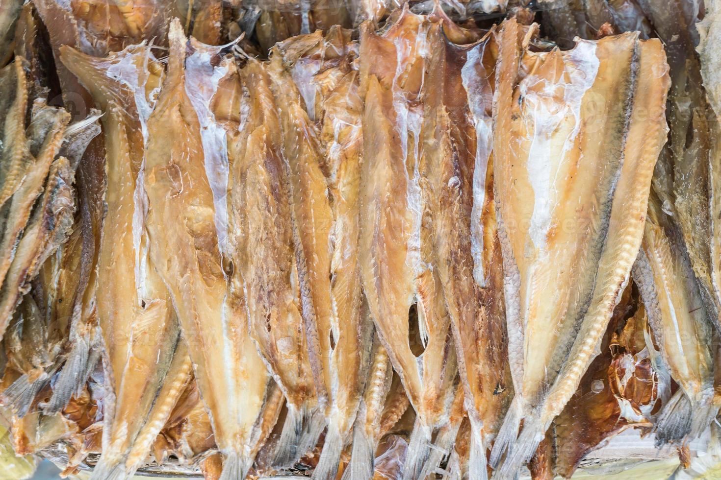 torkad fisk på marknaden i thailand foto