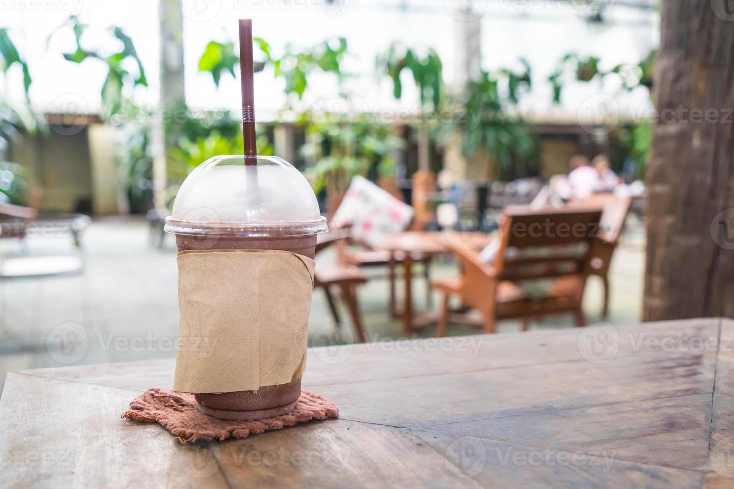 choklad frappe i caféet foto