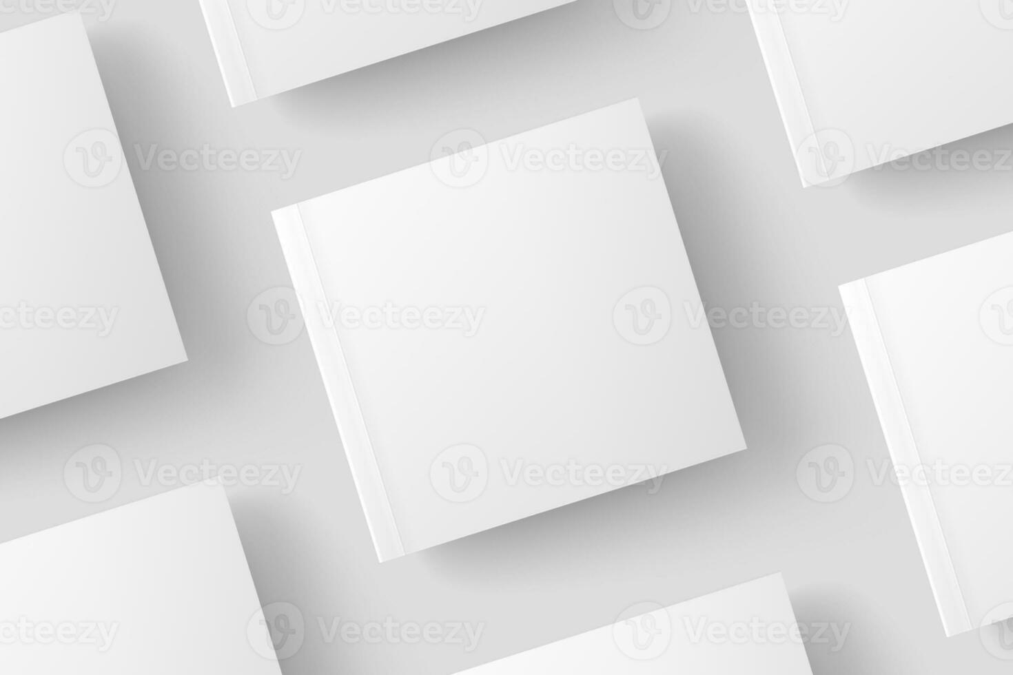 fyrkant mjukt täcke bok vit tom 3d tolkning attrapp foto