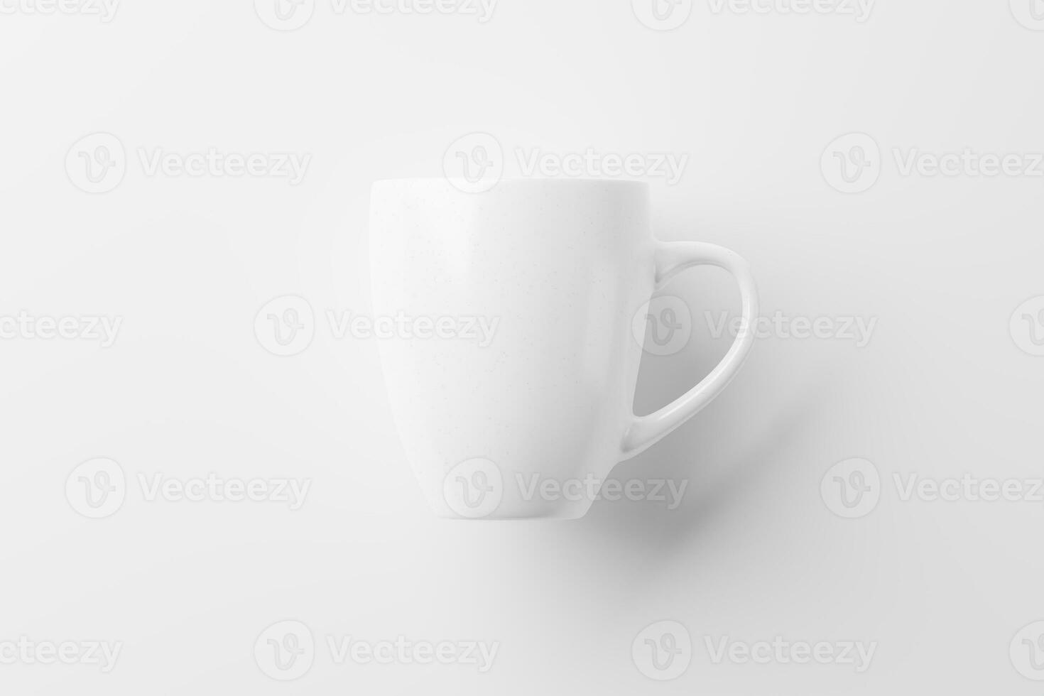 keramisk råna kopp för kaffe te vit tom 3d tolkning attrapp foto