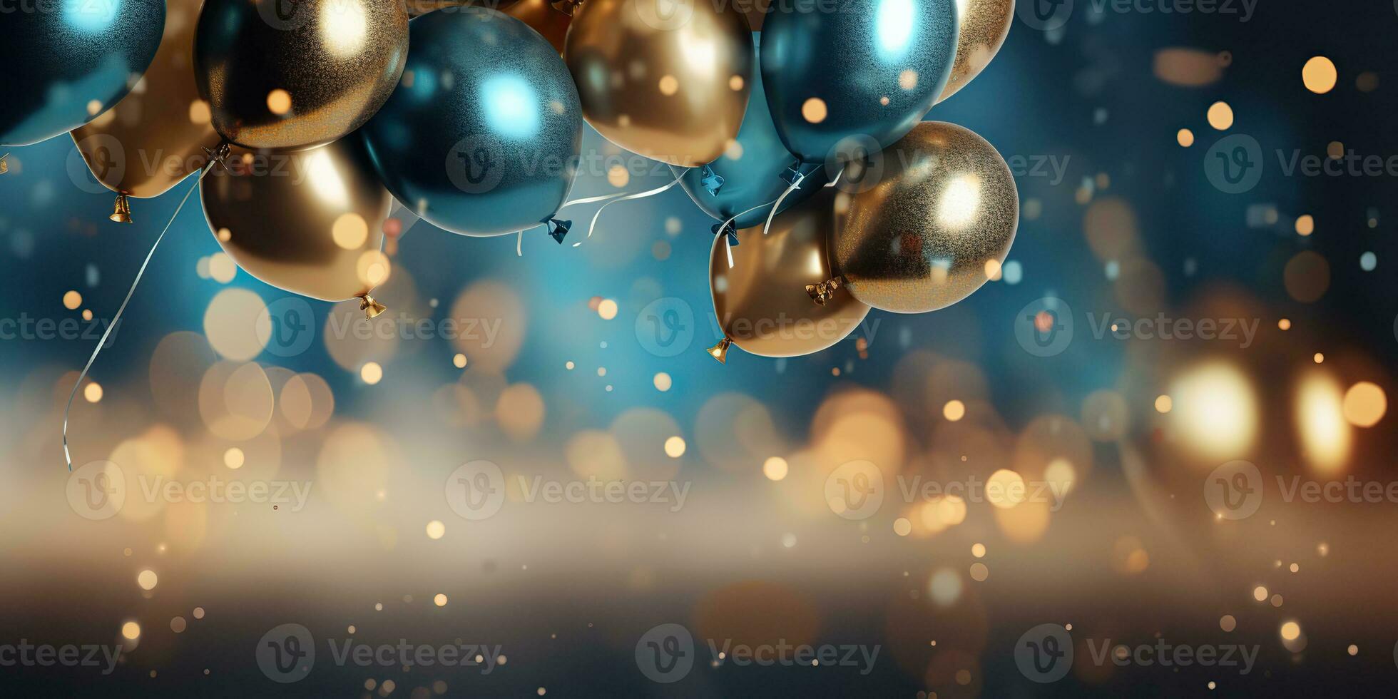 ai genererad. ai generativ. luft ballonger i de bacgkround dekoration falsk upp. årsdag fest firande mall. grafisk konst foto