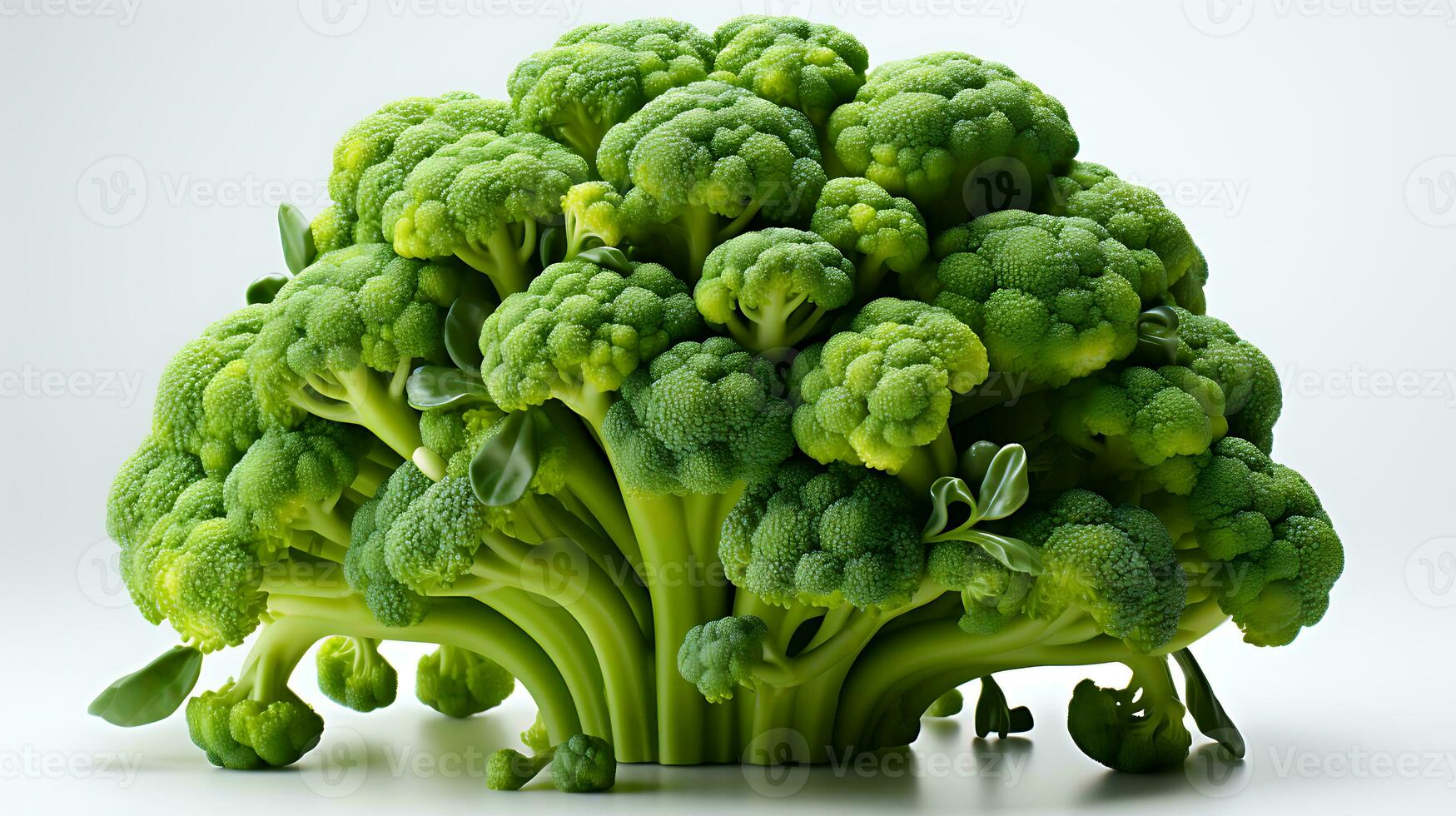 färsk organisk broccoli vegetabiliska isolerat på vit bakgrund ai genererad foto