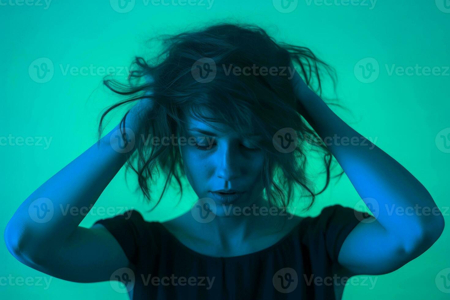 emotionell påverkan neon retro stil fotografera av människor ai generativ foto