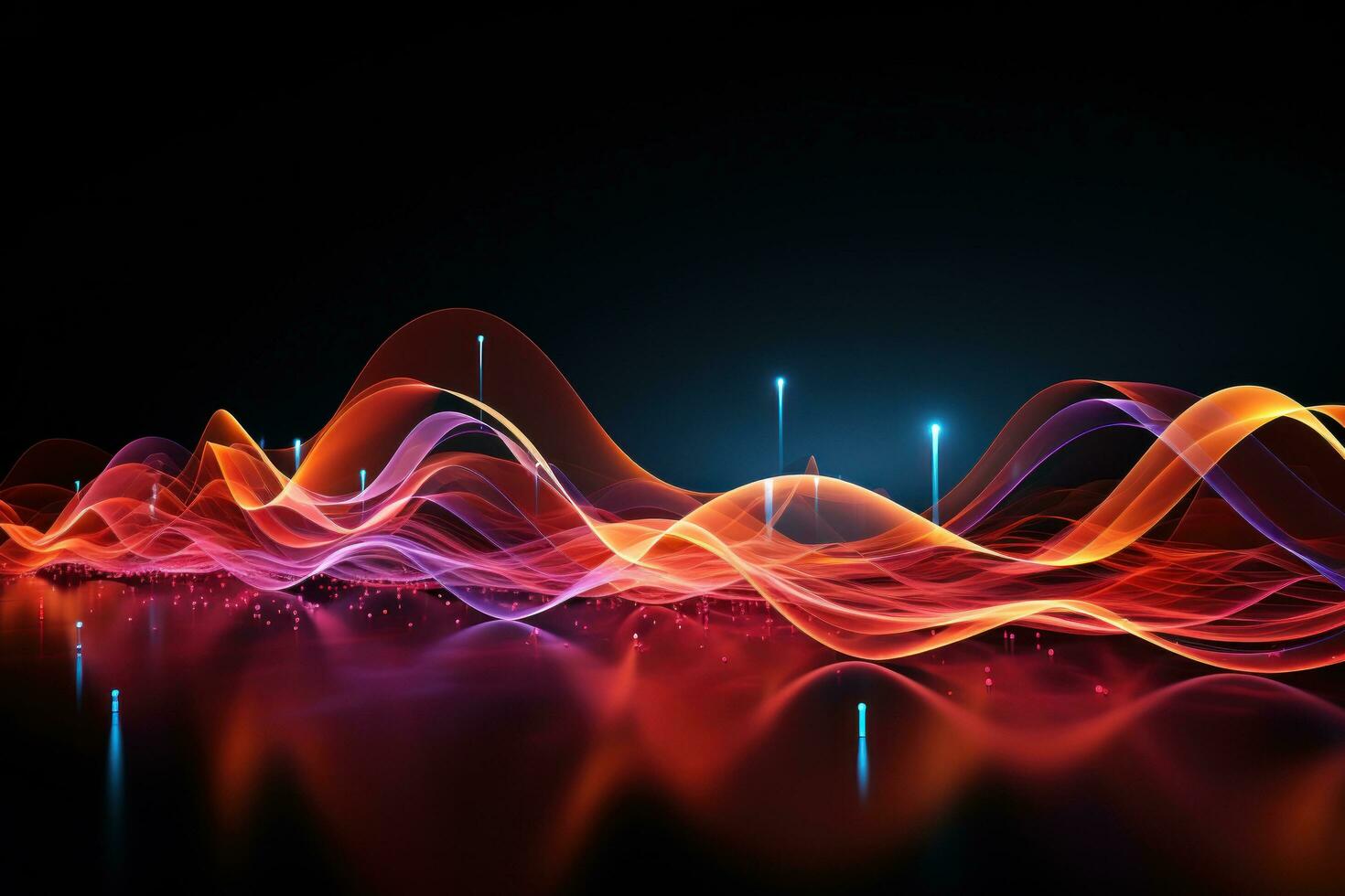 en visuell av musik vågor från ett orange bakgrund foto