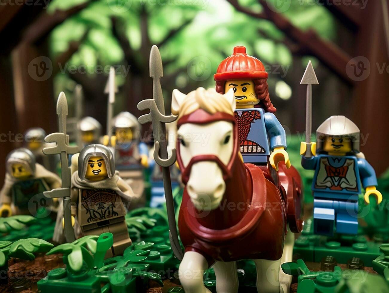 de episk sökande av LEGO äventyrare ai generativ foto