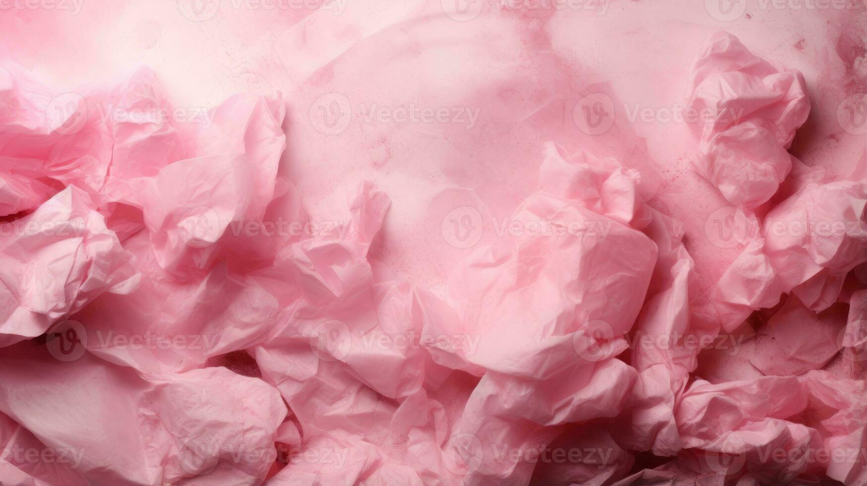 en delikat filt av kronbladsliknande rosa vävnad papper kaskader ner, skapande en skön, nyckfull blomma den där ger en känsla av lugn och glädje, ai generativ foto