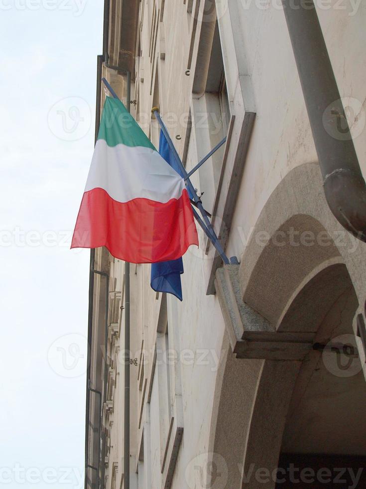 italiensk flagga i Italien foto