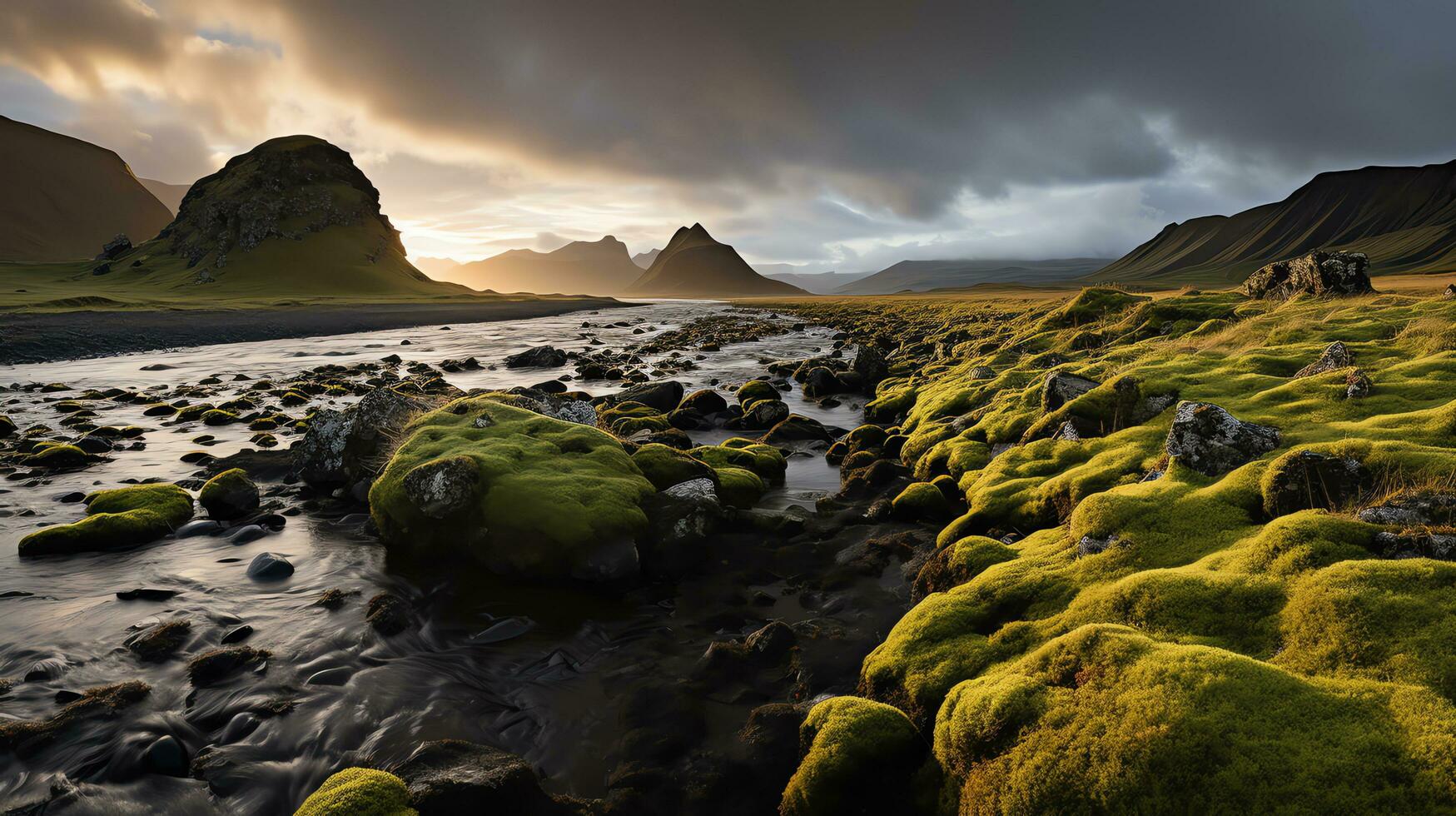 de vattenfall i island är skön ai generativ foto