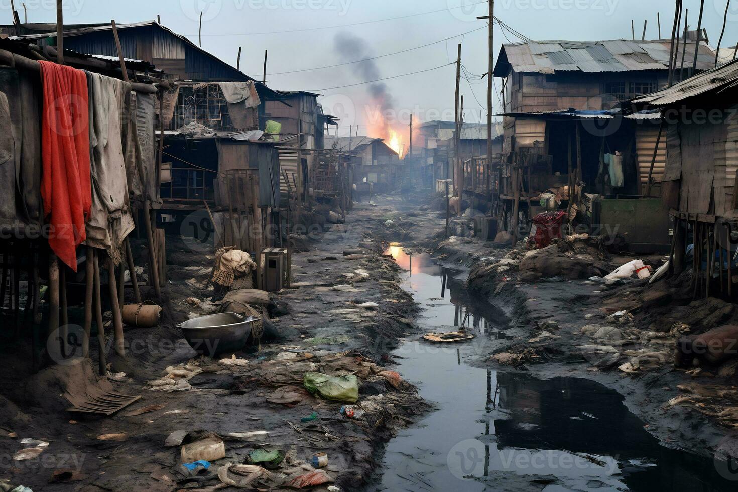 ai generativ foton från slum avräkningar skildrar ekonomisk disparat
