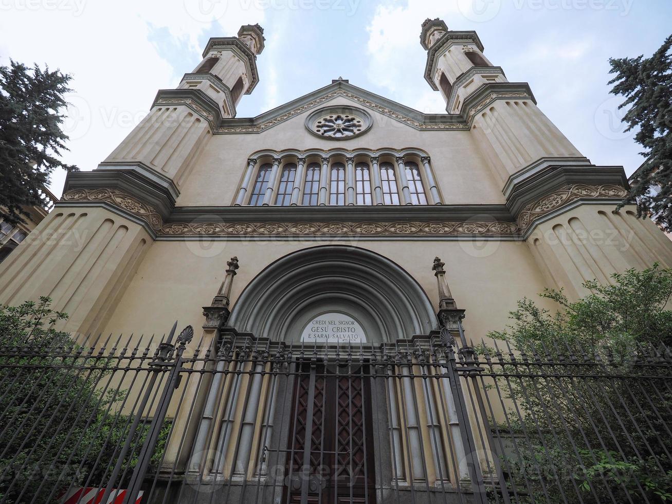 tempio valdese waldensian tempelkyrka i Turin foto